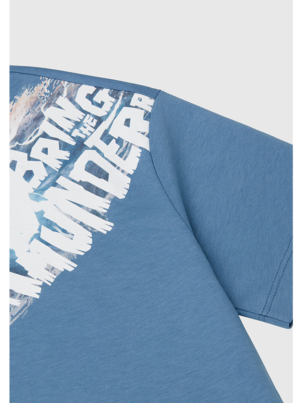 Erkek Çocuk Havacı Mavi Marvel Kahraman Baskılı Logo Etiketli Tişört-2