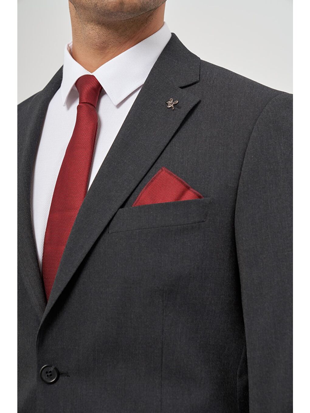 Siyah Kendinden Mono Yaka 2 Düğme 6 Drop Comfort Fit Classic Takım Elbise 1001240189-5