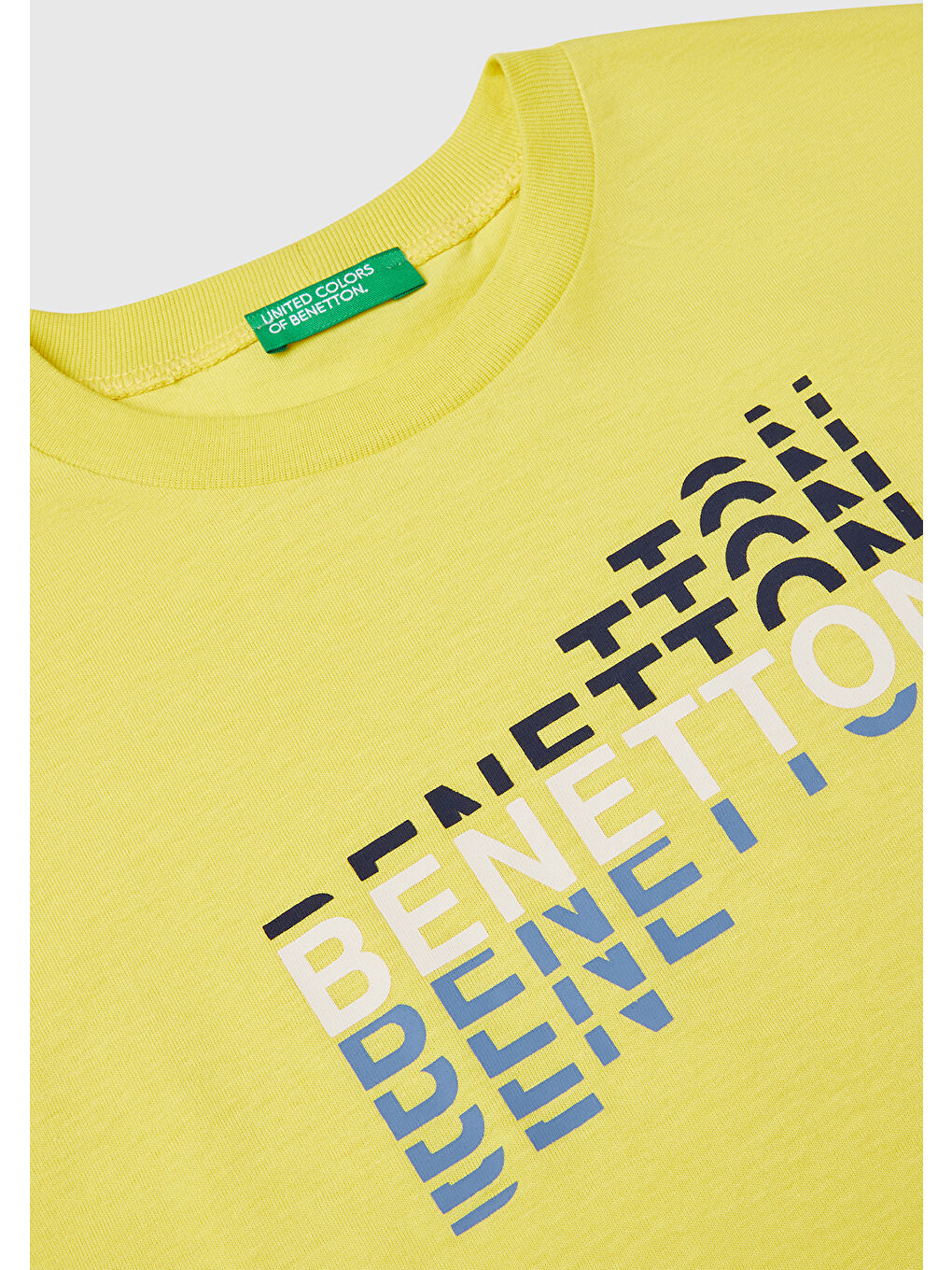 Erkek Çocuk Sarı Benetton Logo Baskılı Tişört-2