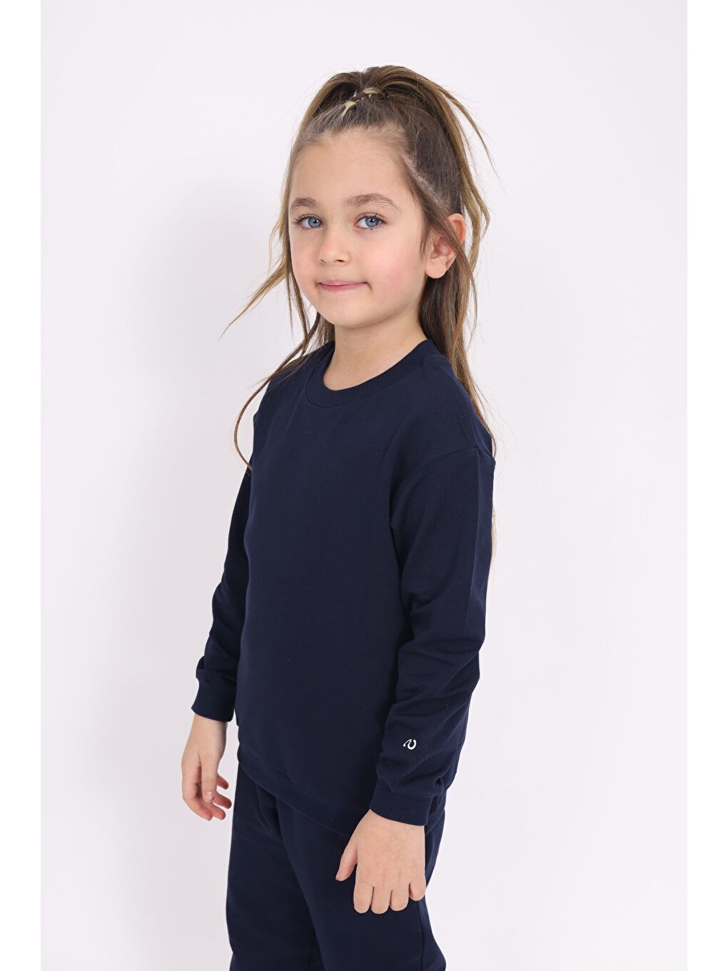 Lacivert Kız Çocuk Baskılı Sweatshirt