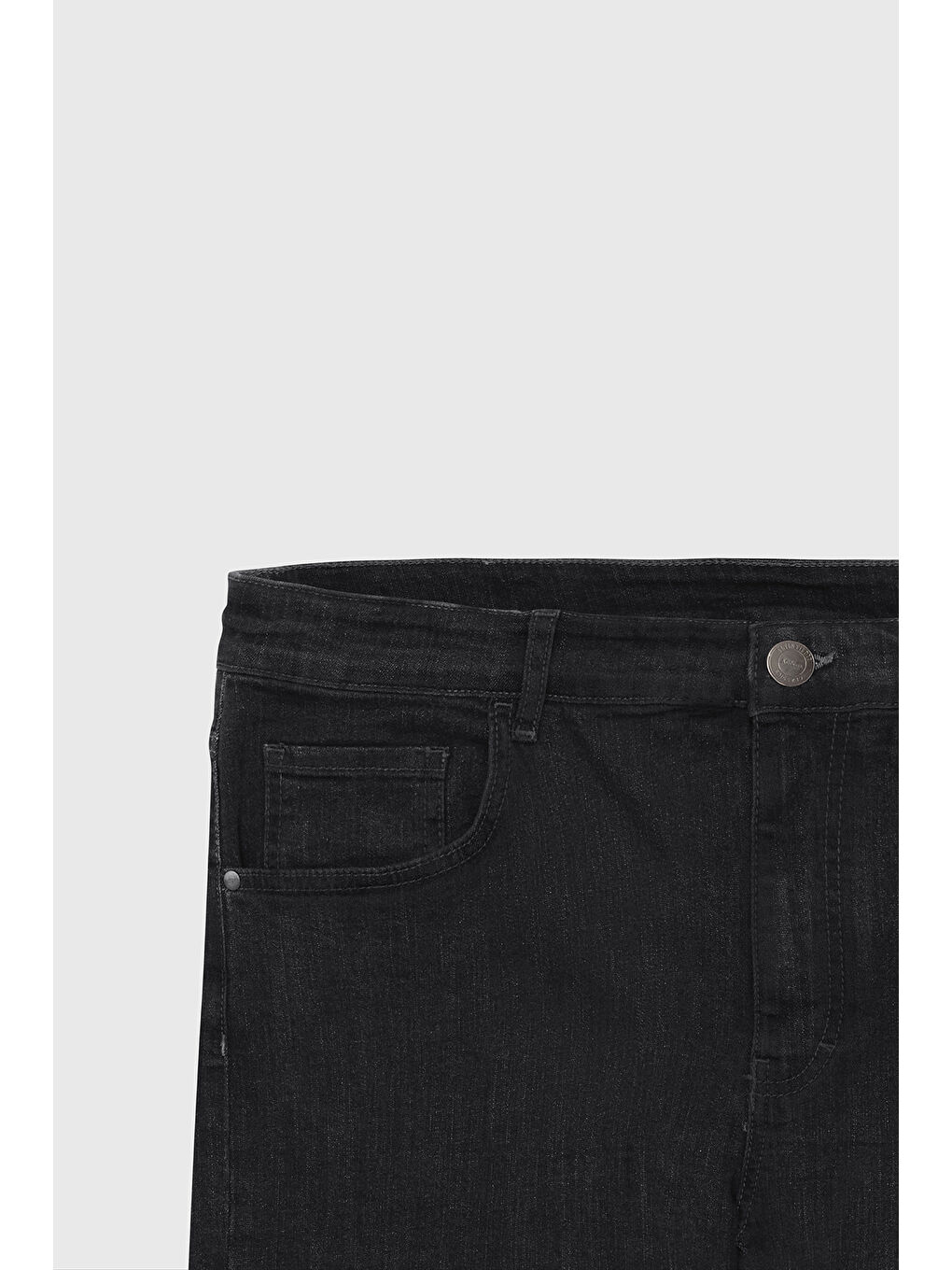 Erkek Siyah Slim Fit Dar Kesim Pamuklu Esnek Denim Şort-8