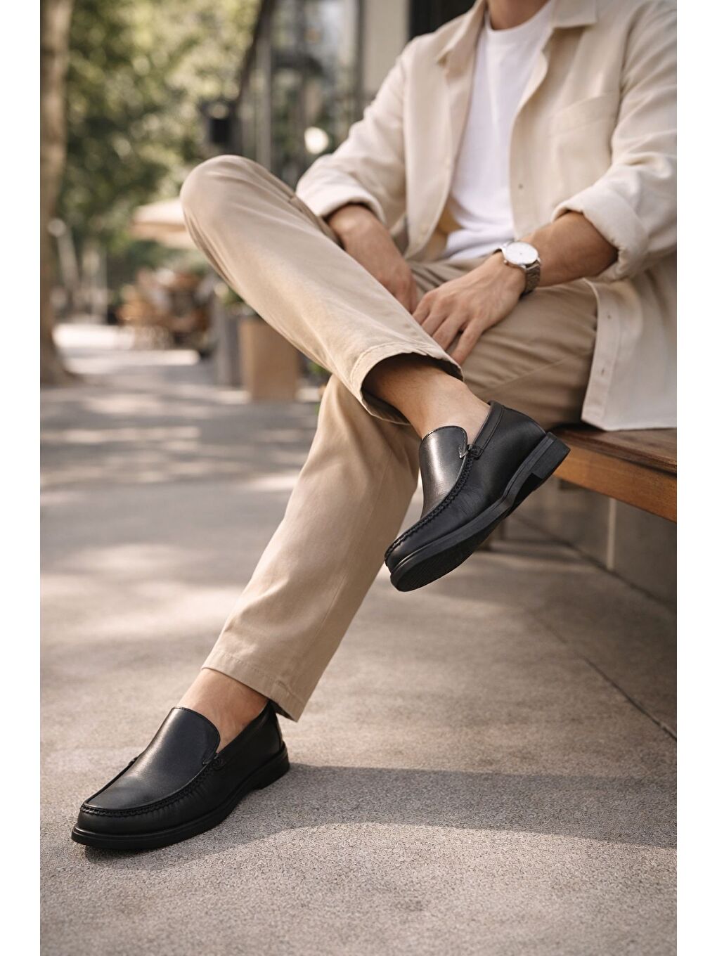 Siyah WİNSOR Hakiki Deri Bağcıksız Rahat Taban Erkek Günlük Klasik Loafer Ayakkabı-5