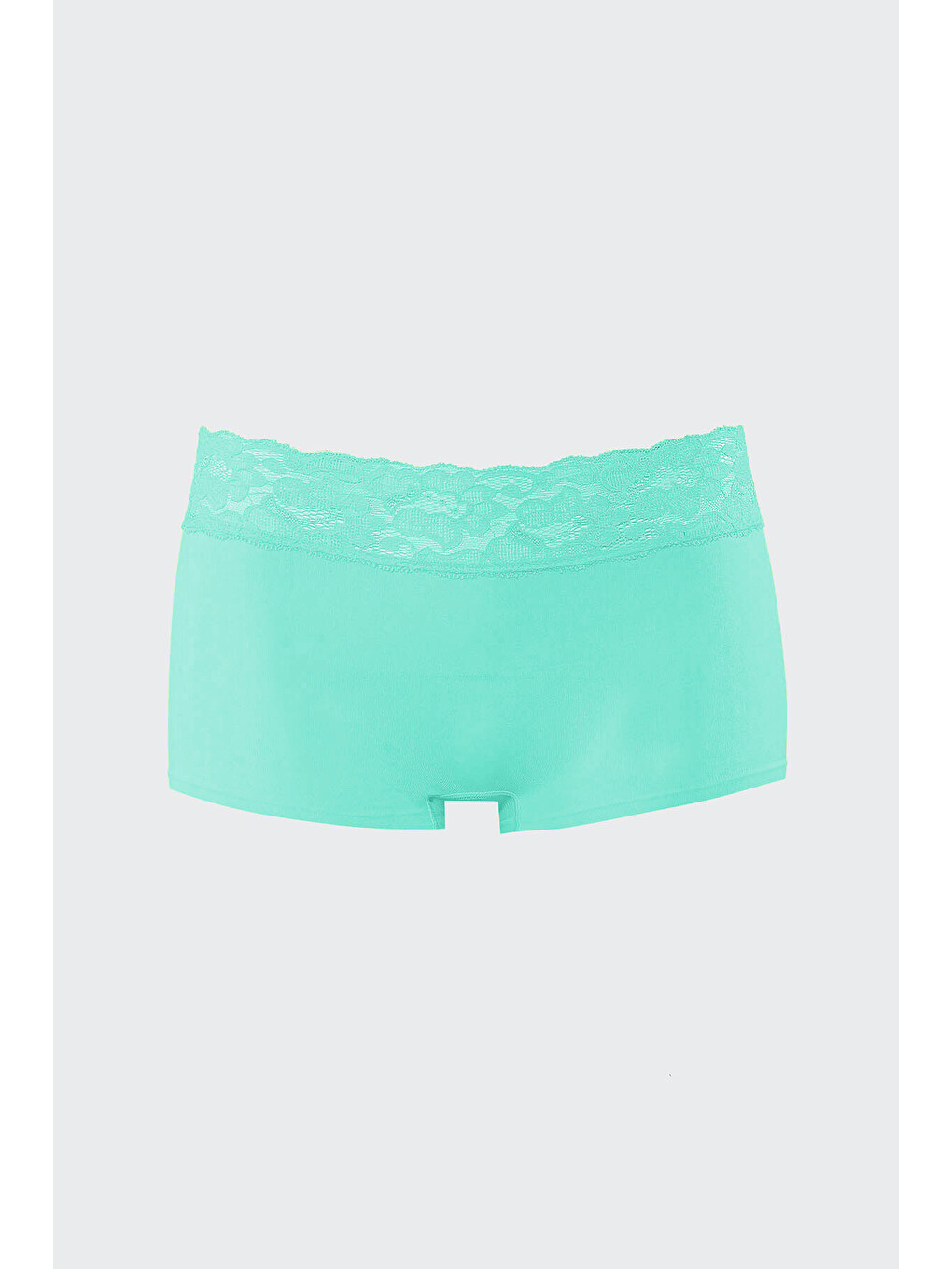 Turkuaz Dikişsiz Ağlı Dantelli Şort Külot