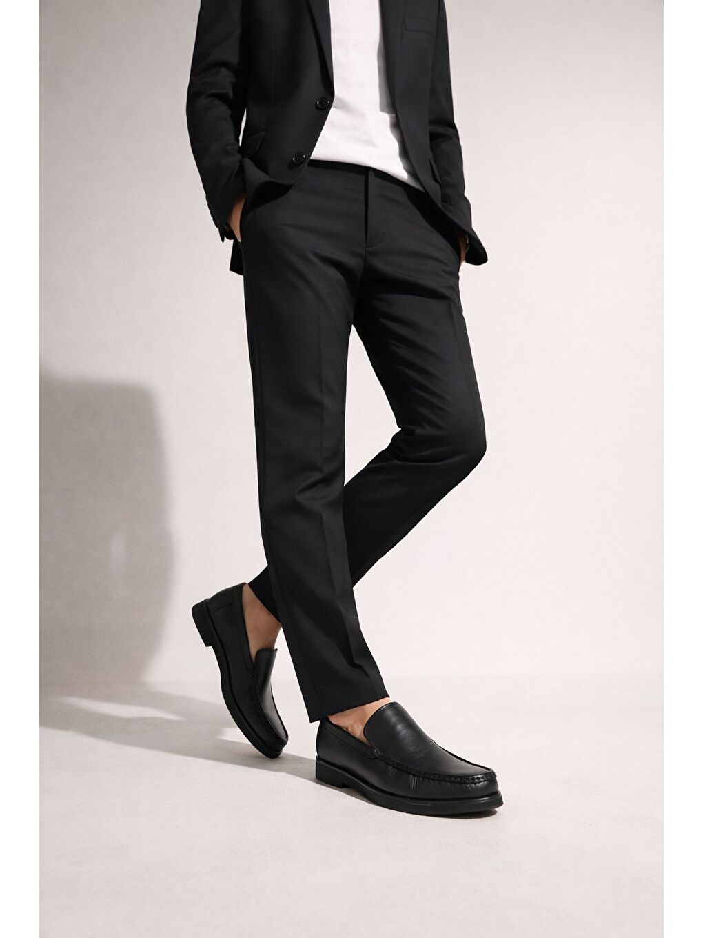 Siyah WİNSOR Hakiki Deri Bağcıksız Rahat Taban Erkek Günlük Klasik Loafer Ayakkabı-6