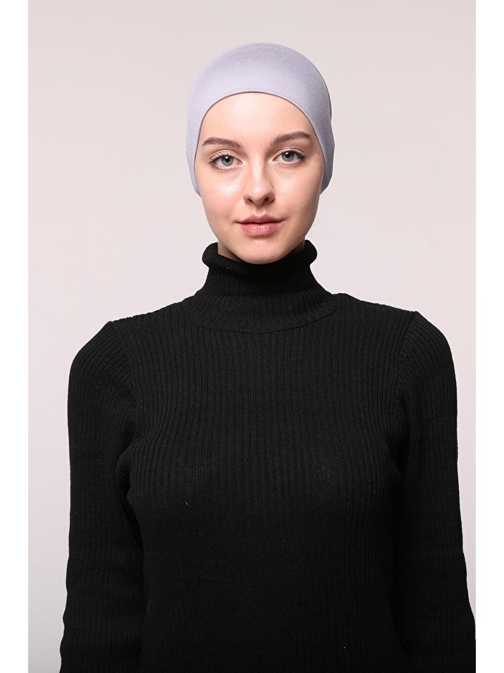 Altobeh Gri Kadın Penye Dikişsiz Tesettür Bandana Bone Spor Saç Bandı - 1