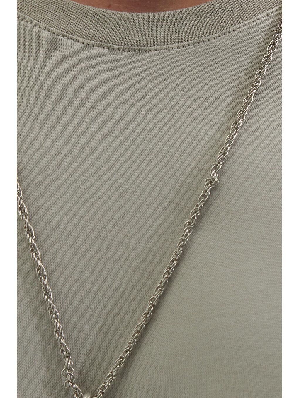 Unisex Slim Fit Dar Kesim %100 Pamuk Yumuşak Dokulu Gri Bisiklet Yaka Tişört-5