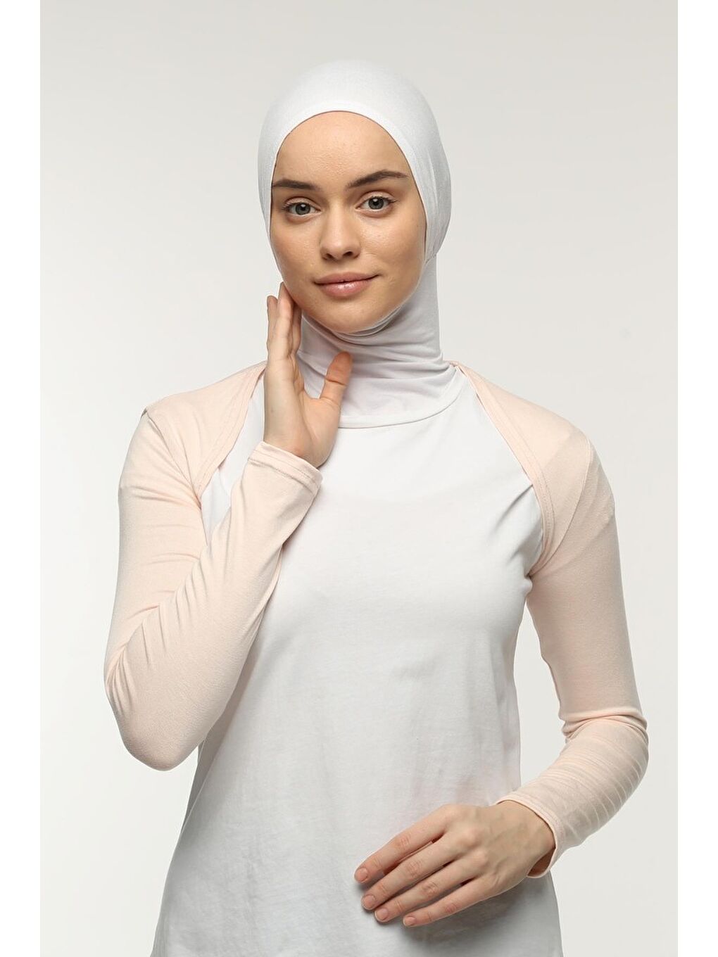 Altobeh Bej Uzun Kollu Tesettür Bolero - 2