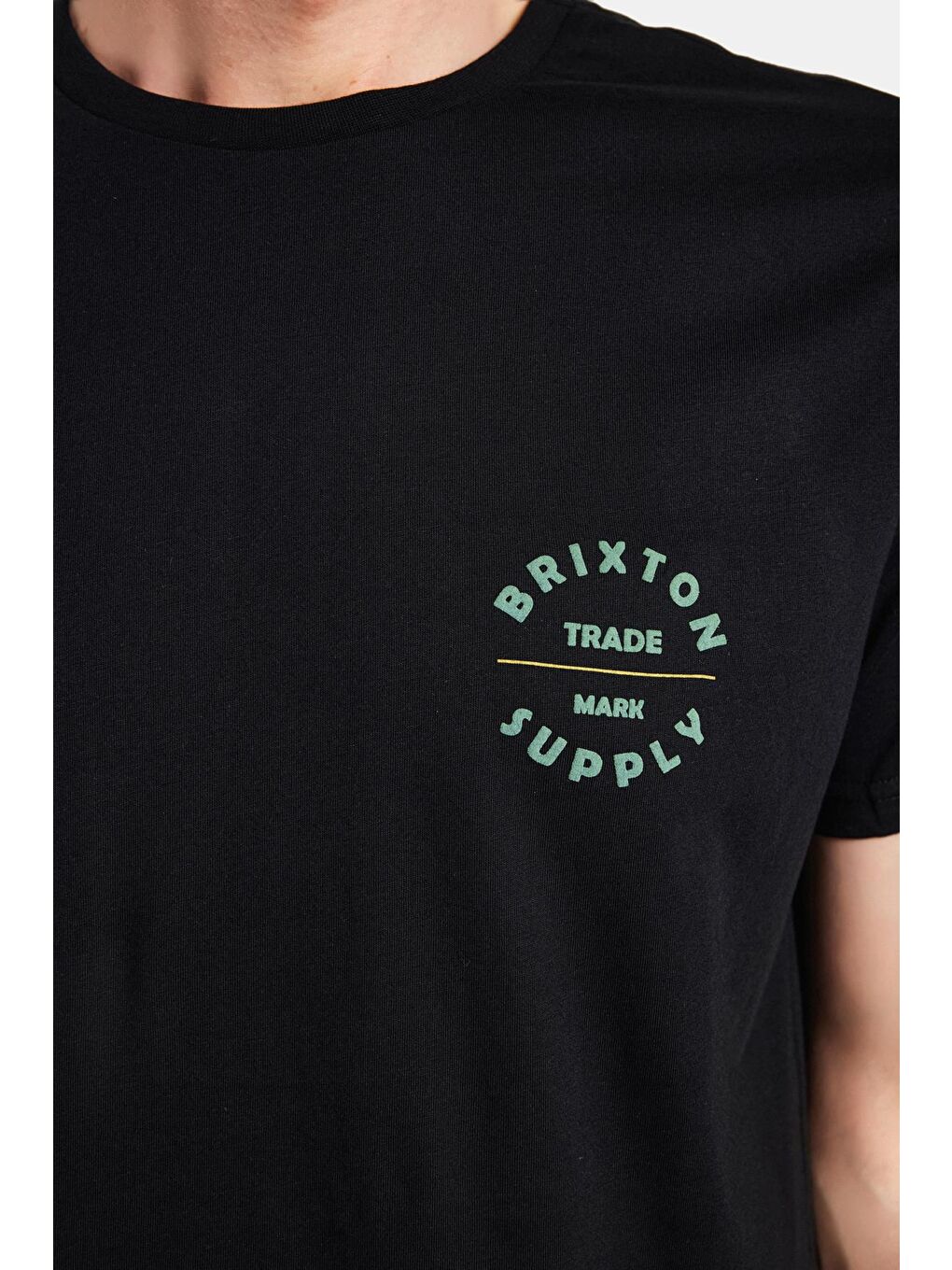 Erkek Slim Fit Dar Kesim %100 Pamuk Yumuşak Dokulu Baskılı Siyah Bisiklet Yaka Tişört-2