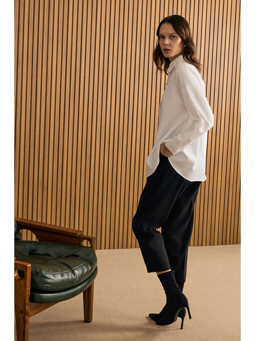 Siyah Lyocell Pantolon