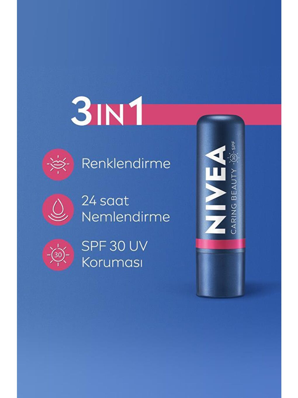 NIVEA Şeffaf Renkli Dudak Bakım Kremi - 1