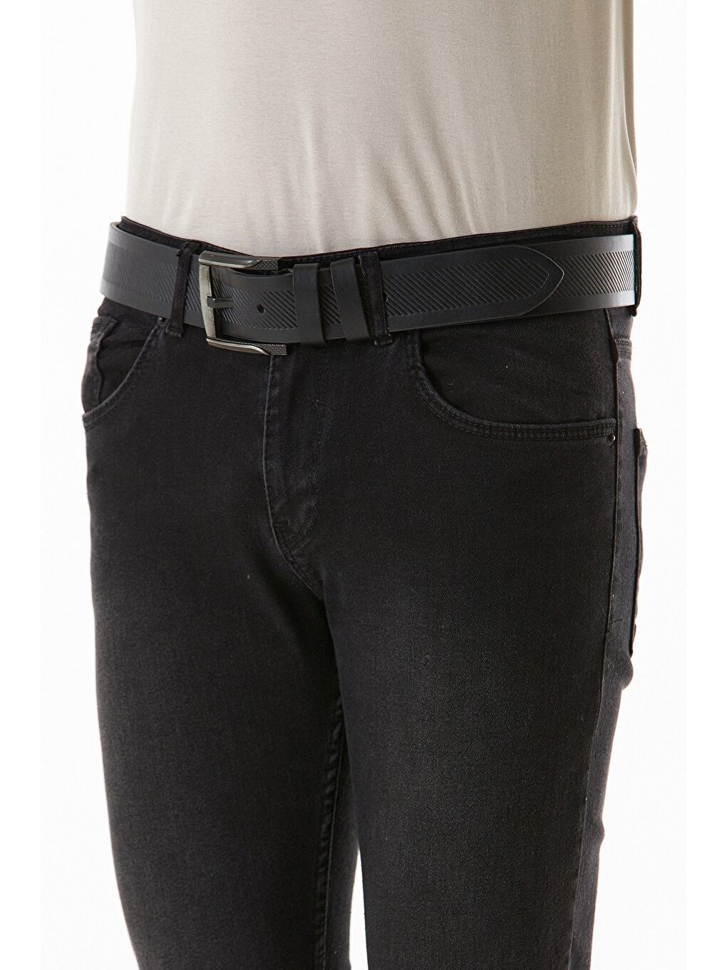 Siyah Spor Suni Deri Kemer-1