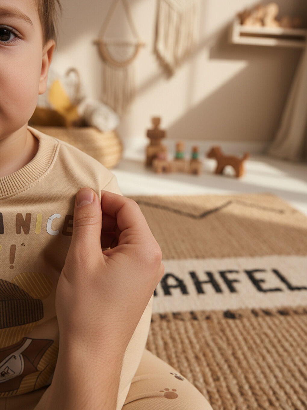 Beyaz %100 Pamuklu Kız Çocuk Krem Teddy Bear Baskılı Çocuk Pijama Takımı 1-6 Yaş-4