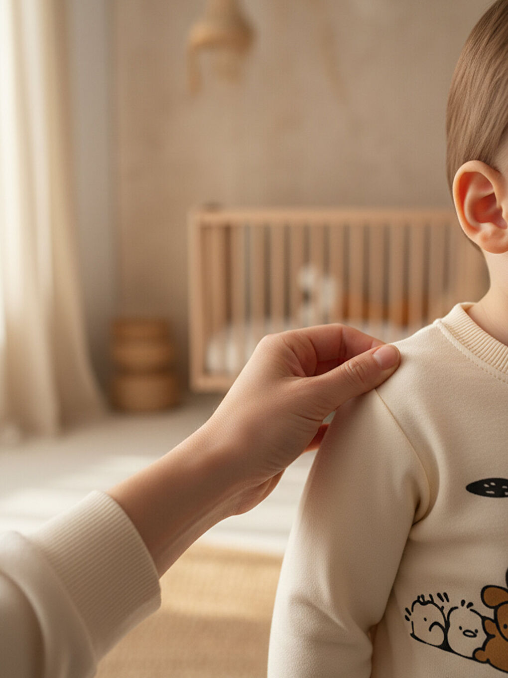 Premium %100 Pamuklu Ekru Yavru Köpekli Çocuk Pijama Takımı 1-6 Yaş-5