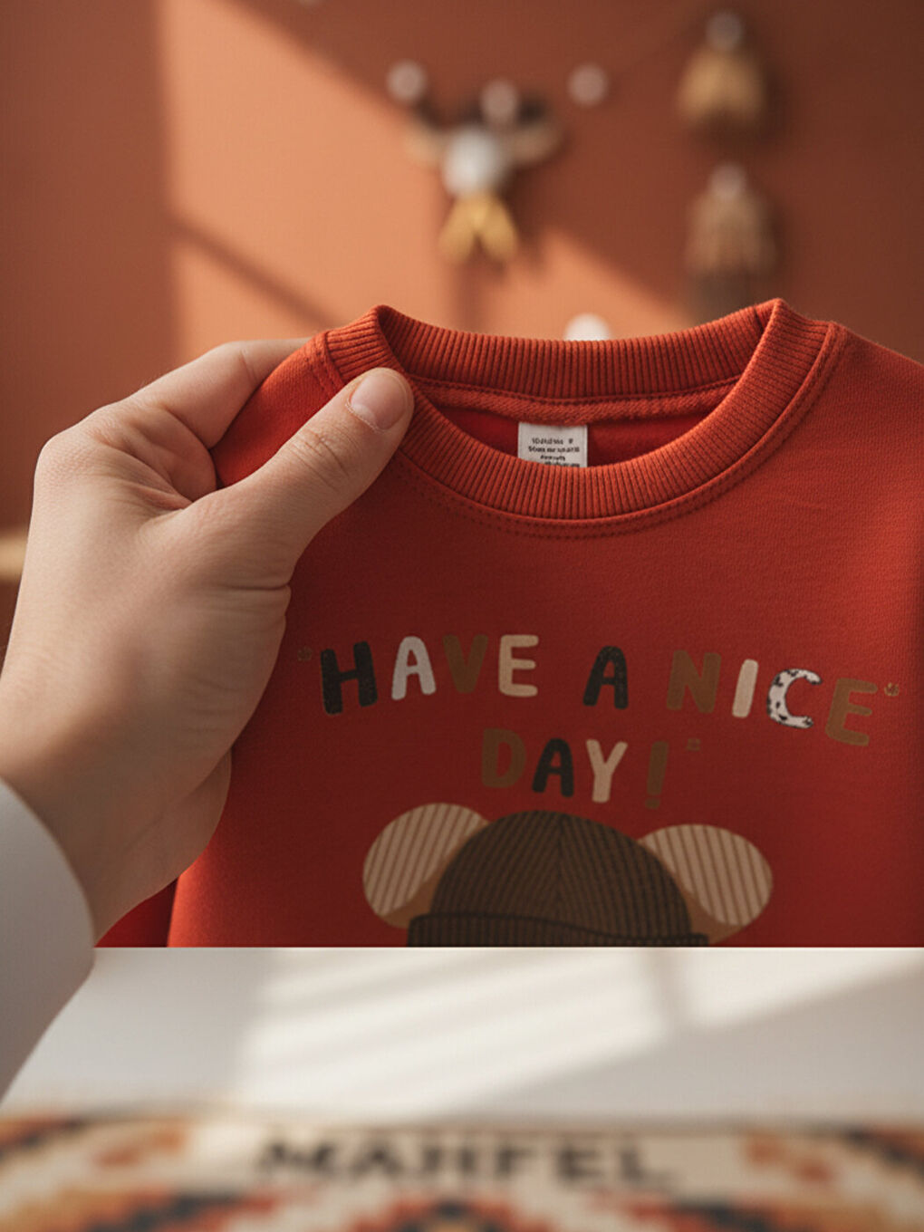 %100 Pamuklu Kırmızı Kız Çocuk Teddy Bear Baskılı Çocuk Pijama Takımı 1-6 Yaş-5