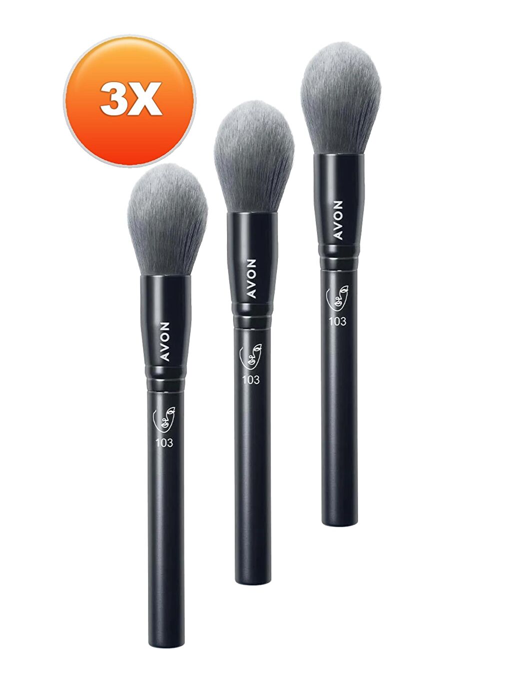 AVON Renksiz Tam Örtücü Kubbeli Fondöten Fırçası 3'lü Set - 1