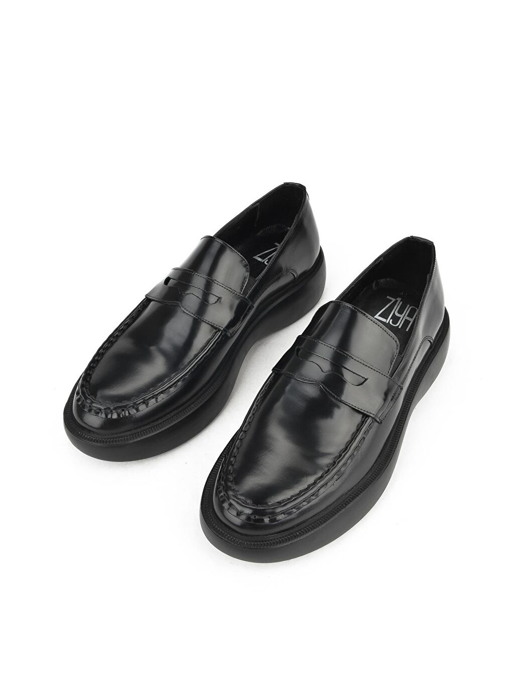 Erkek Hakiki Deri Loafer Ayakkabı 133986Z40082 - Geniş Kalıp Siyah-4