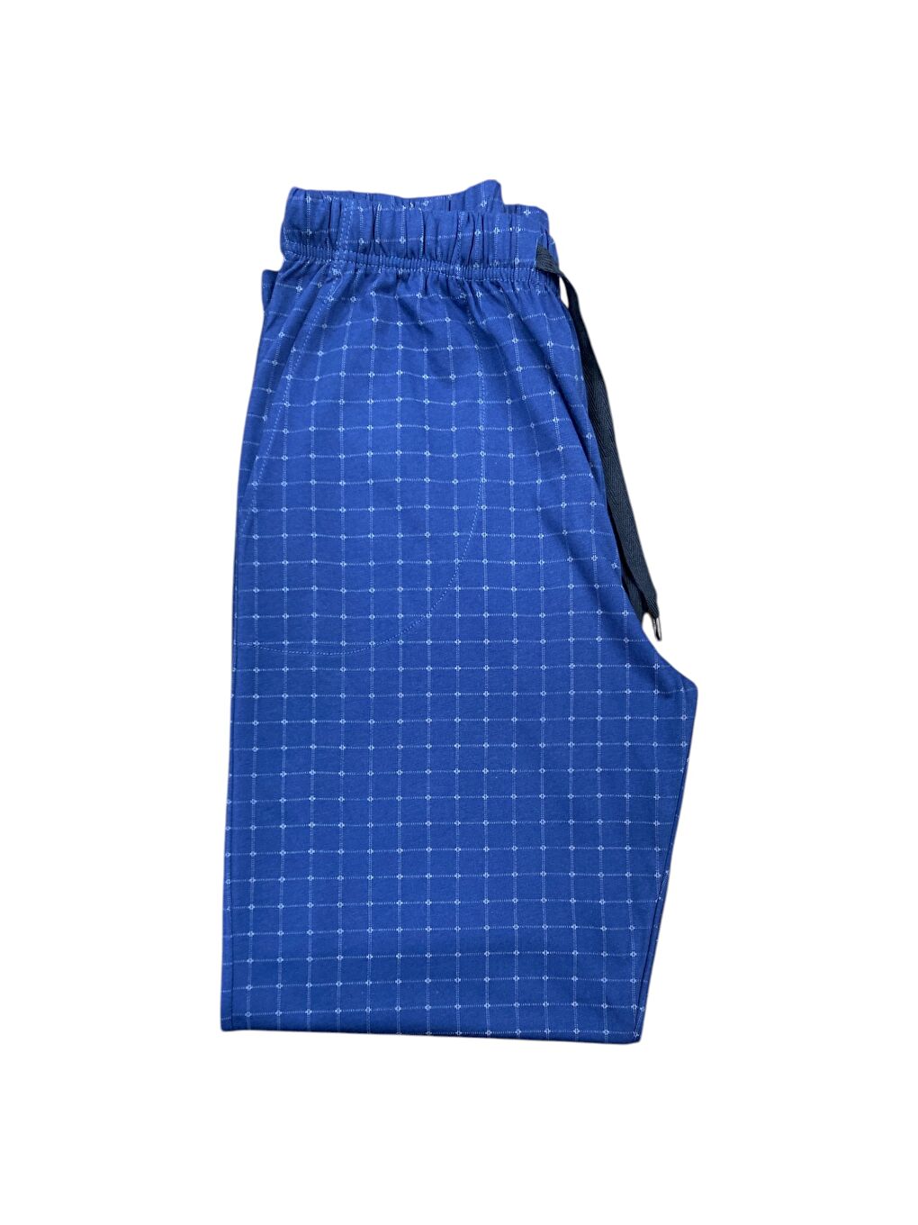 Lacivert Erkek Ekose %100 Pamuk Yüksek Kalite Rahat  Büyük Beden Pijama Altı-1