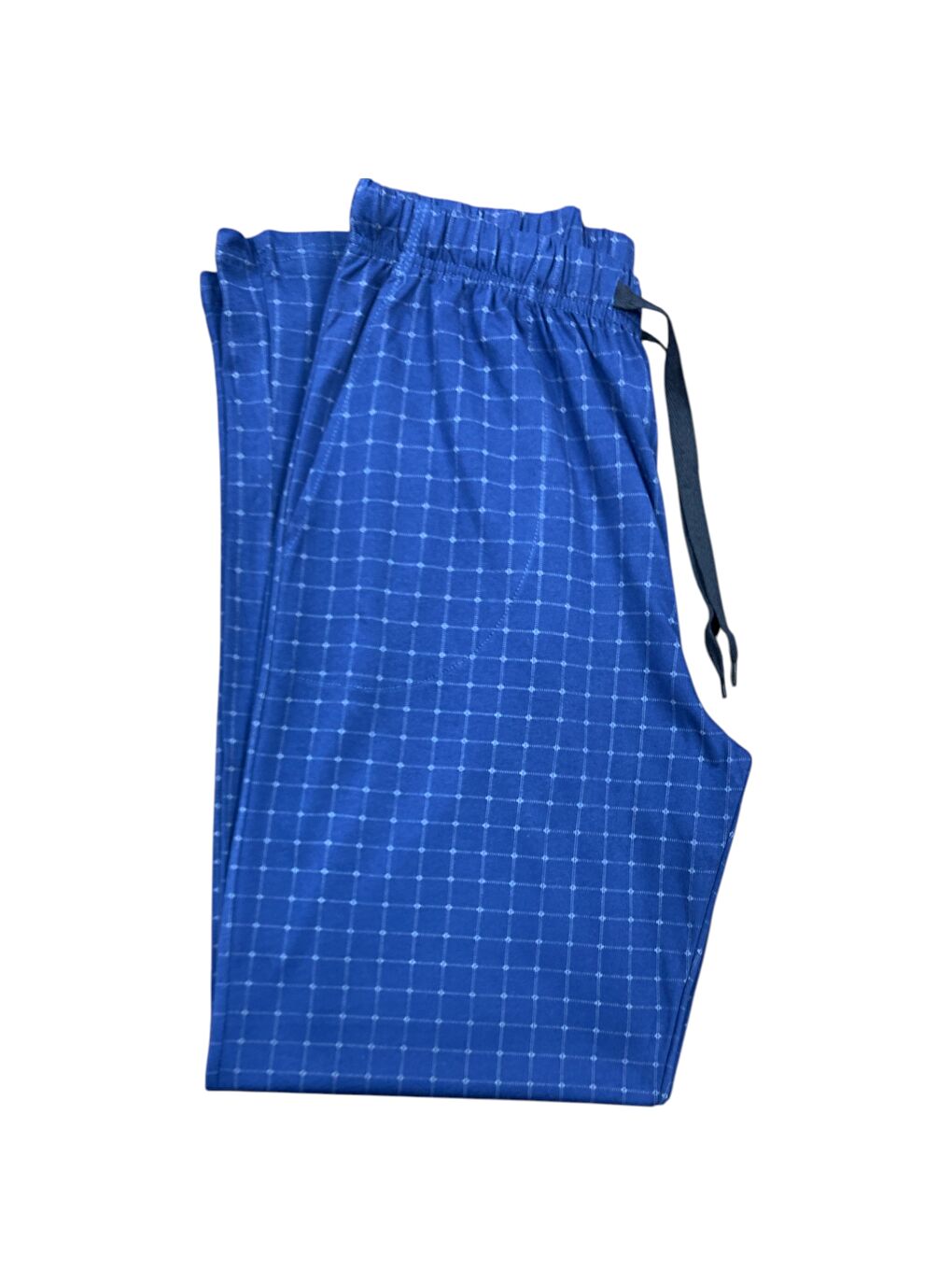 Lacivert Erkek Ekose %100 Pamuk Yüksek Kalite Rahat  Büyük Beden Pijama Altı-2