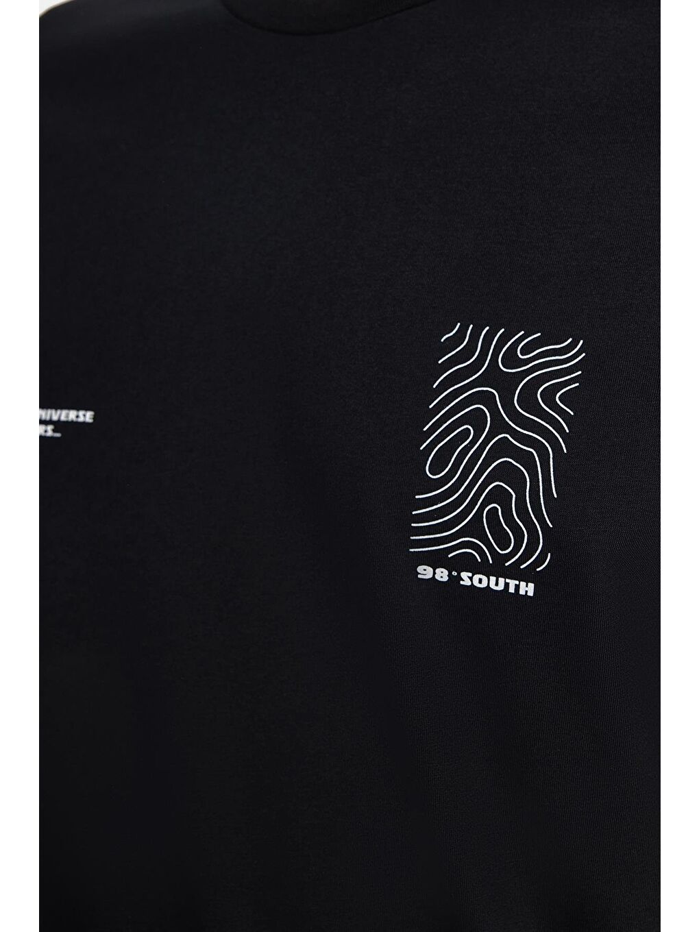 Erkek Slim Fit Dar Kesim %100 Pamuk Yumuşak Dokulu Baskılı Siyah Bisiklet Yaka Tişört-2