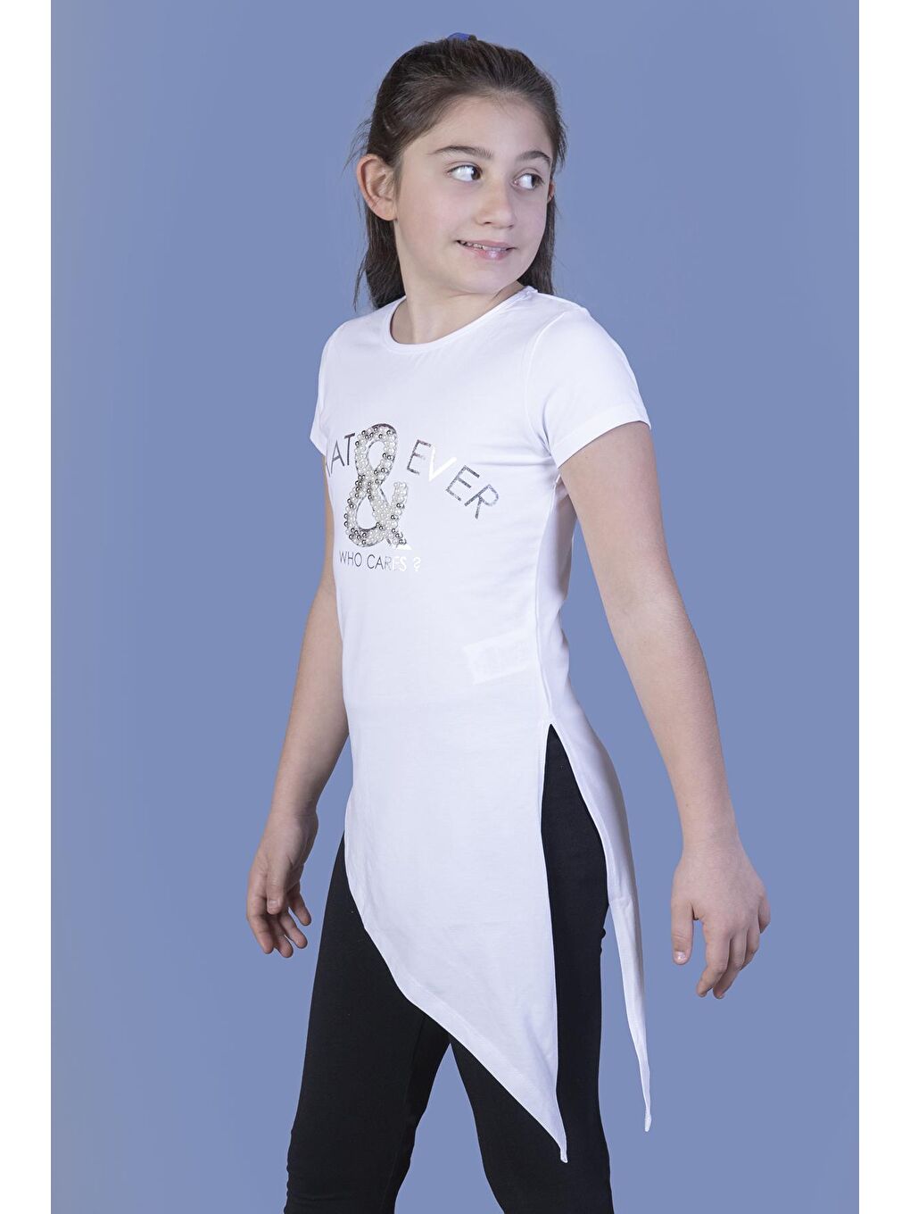 Toontoykids Beyaz Kız Çocuk T-Shirt What Baskı