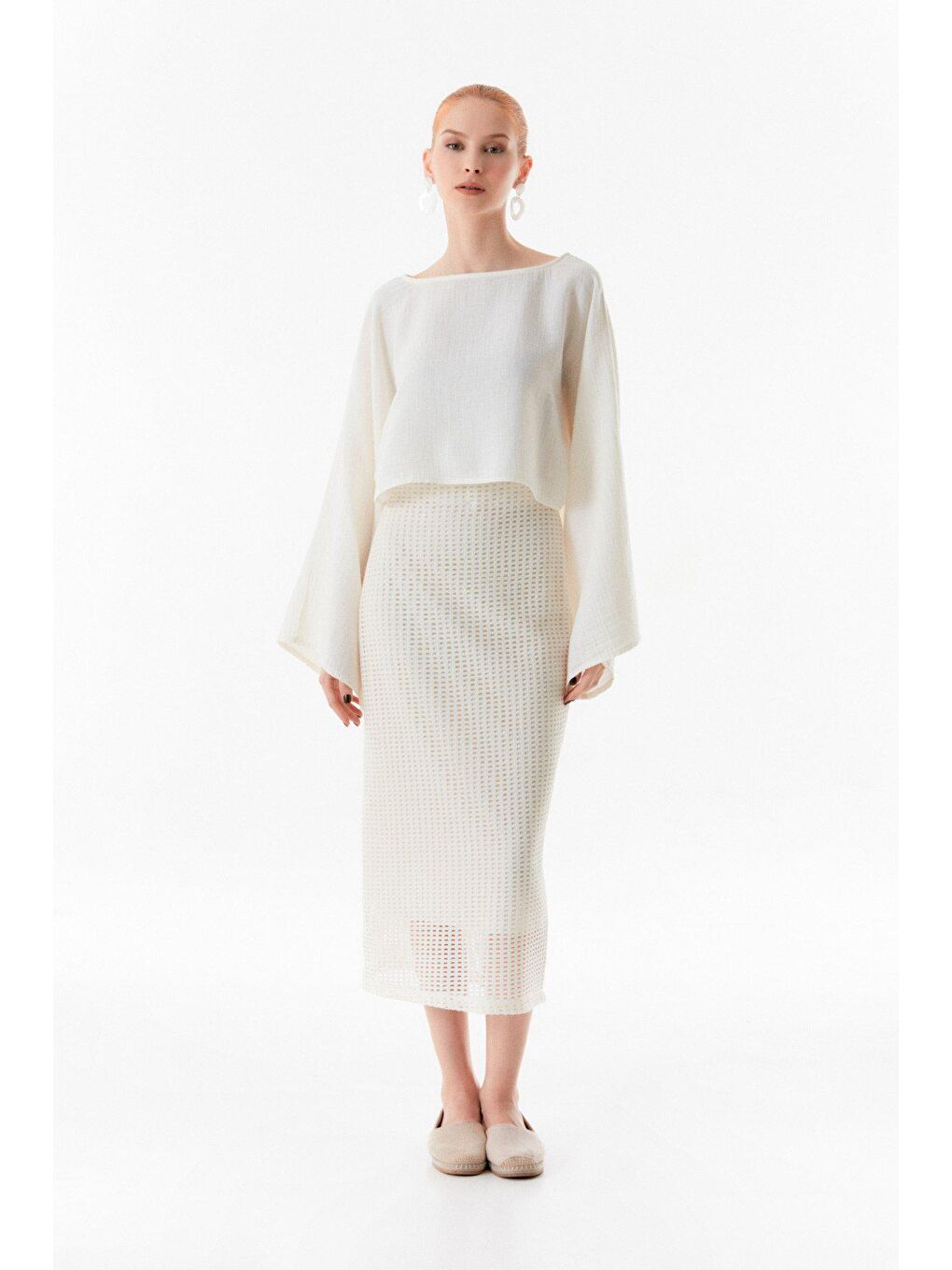 Ekru Basic Triko Etek