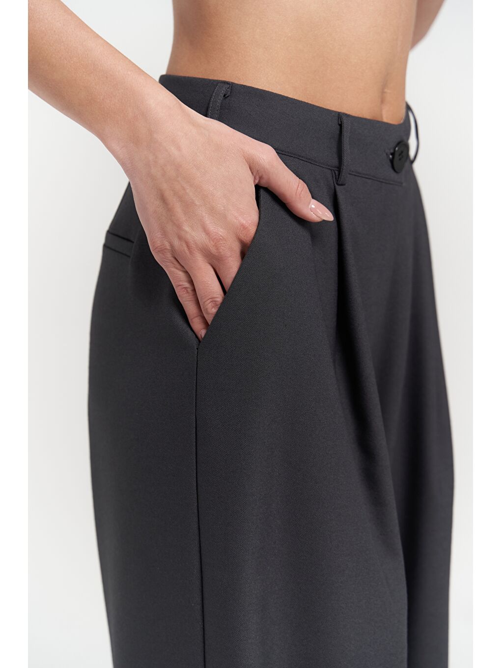 Halvyn Dar Kesim Blazer Antrasit Takım-8