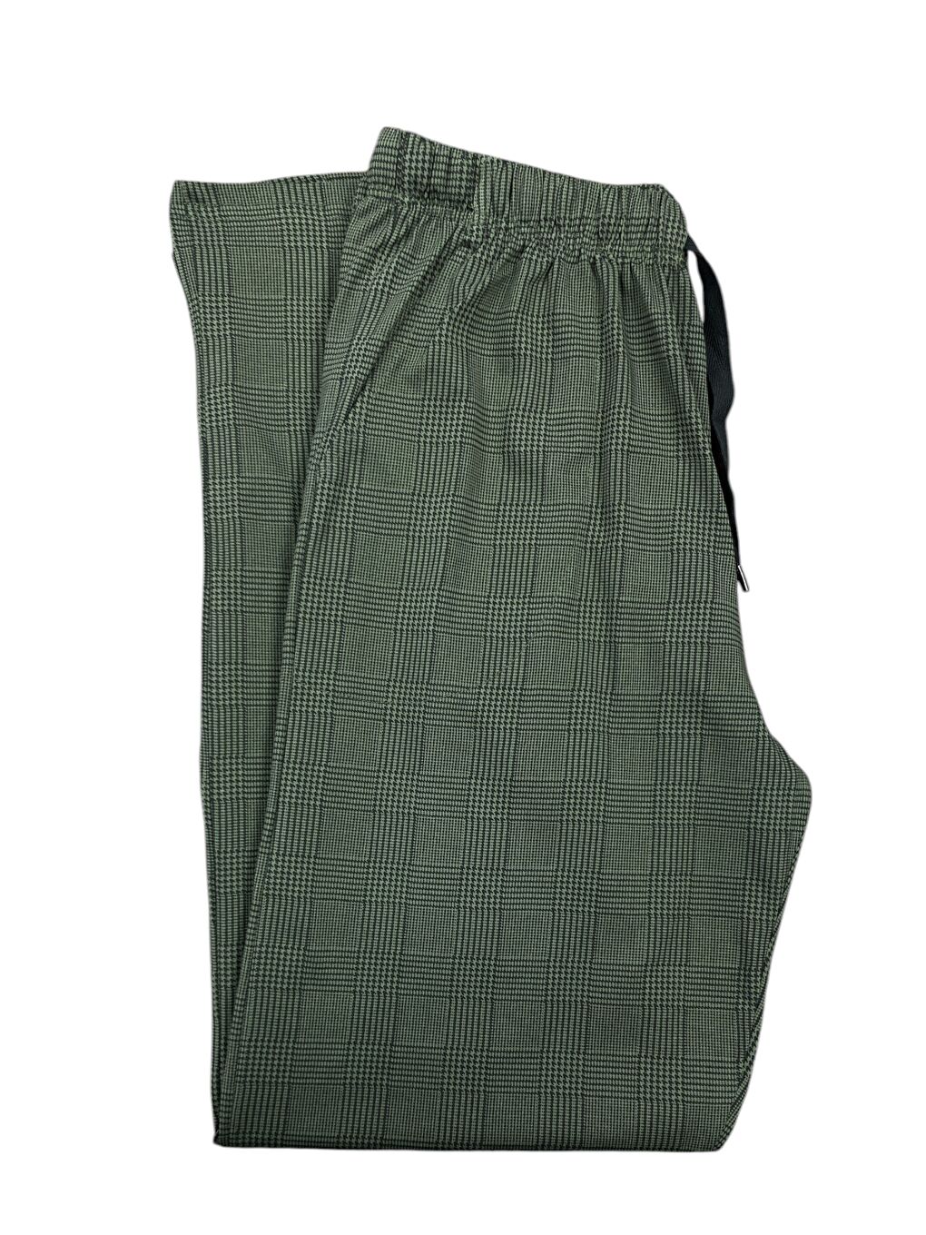 Haki Erkek Ekose %100 Pamuk Yüksek Kalite Rahat  Büyük Beden Pijama Altı-2