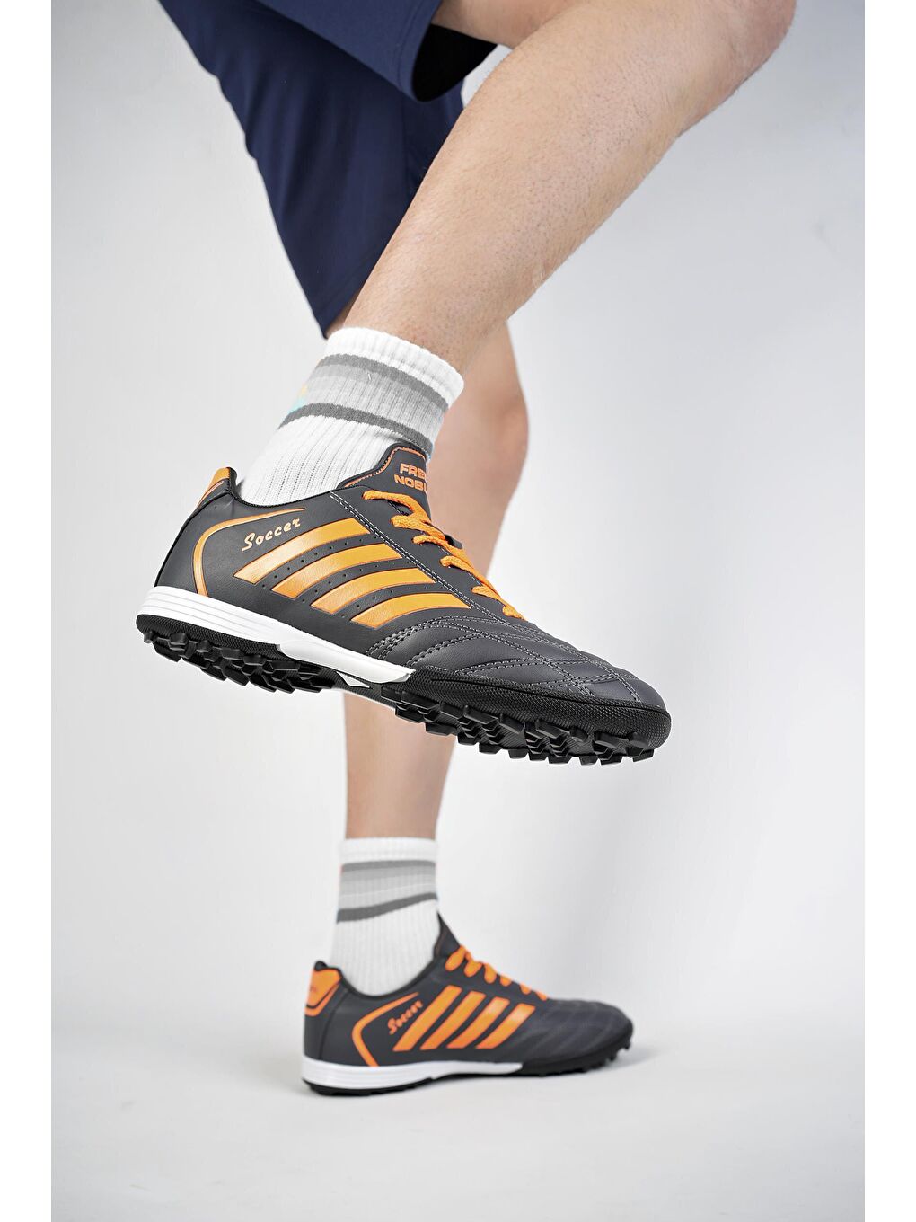 Gri Gmz Unisex  Halı Saha Çim Saha Futbol Ayakkabısı-3