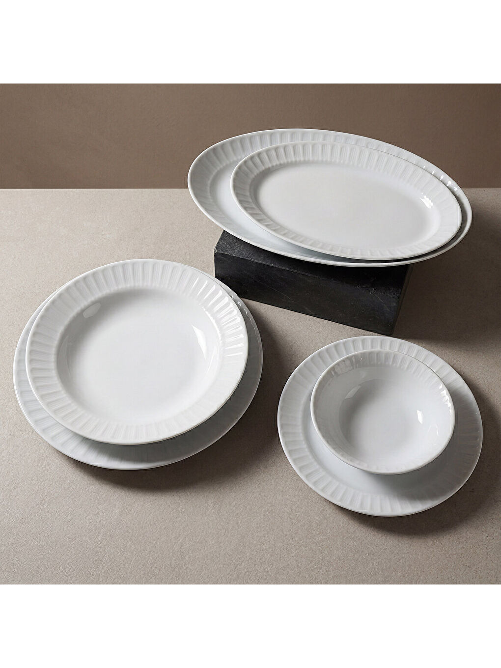 Ekru Sedef 27 Parça 6 Kişilik Yemek Takımı-4
