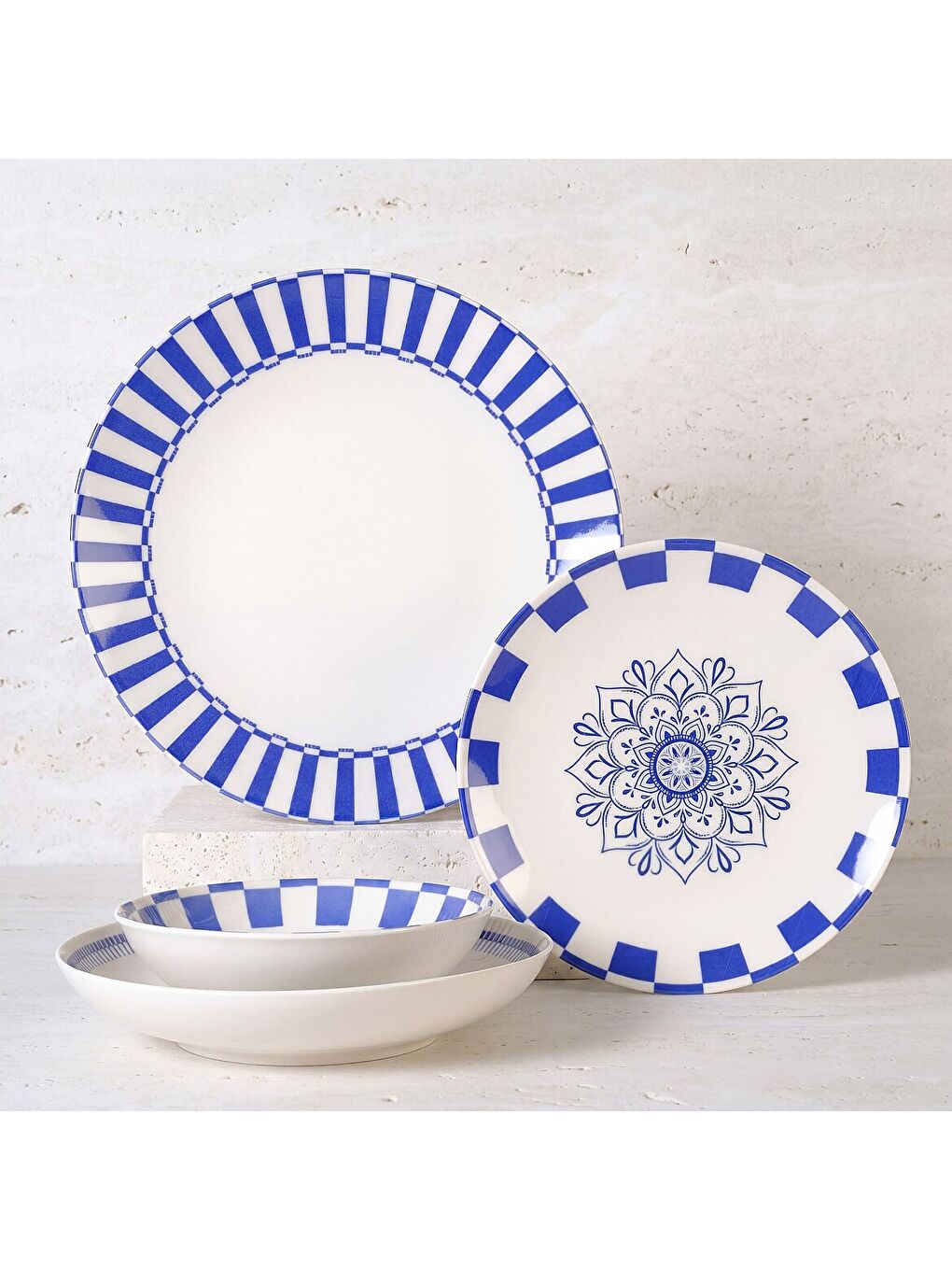 Ekru Camelia 24 Parça 6 Kişilik Yemek Takımı 4106-1