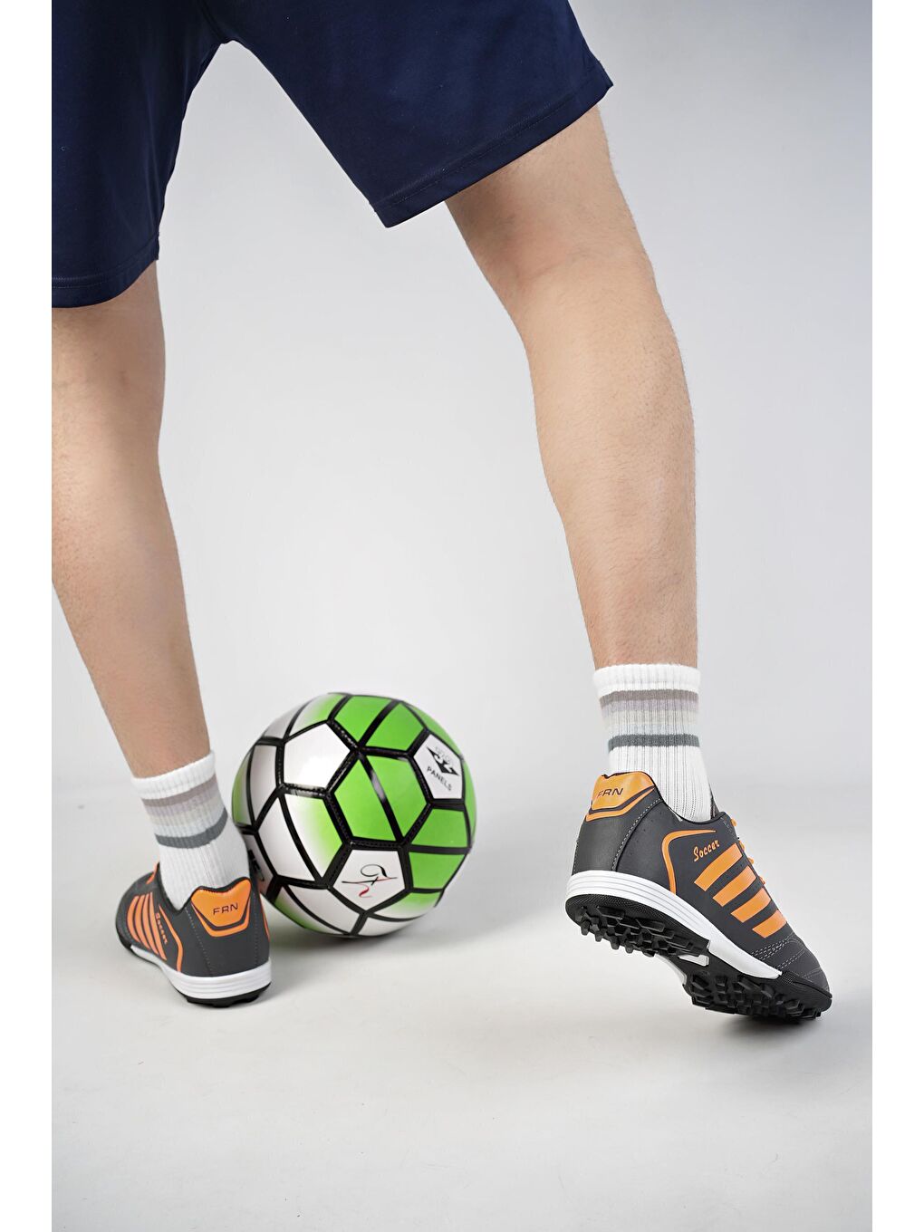 Gri Gmz Unisex  Halı Saha Çim Saha Futbol Ayakkabısı-4