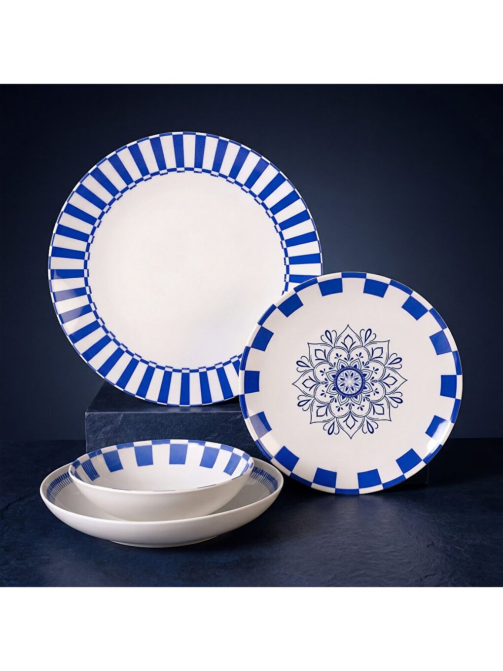 Ekru Camelia 24 Parça 6 Kişilik Yemek Takımı 4106-3
