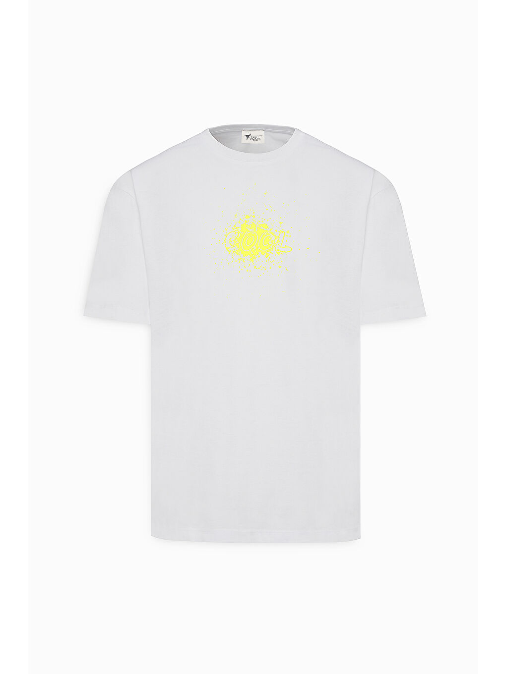 Erkek Gri Oversize Bol Kesim Bisiklet Yaka %100 Pamuk Sırt Baskılı Tişört-5