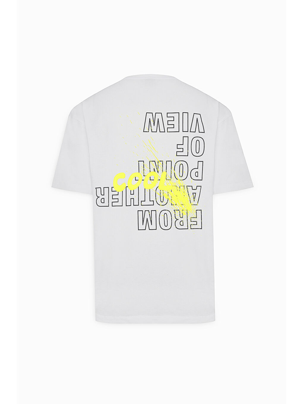 Erkek Gri Oversize Bol Kesim Bisiklet Yaka %100 Pamuk Sırt Baskılı Tişört-6