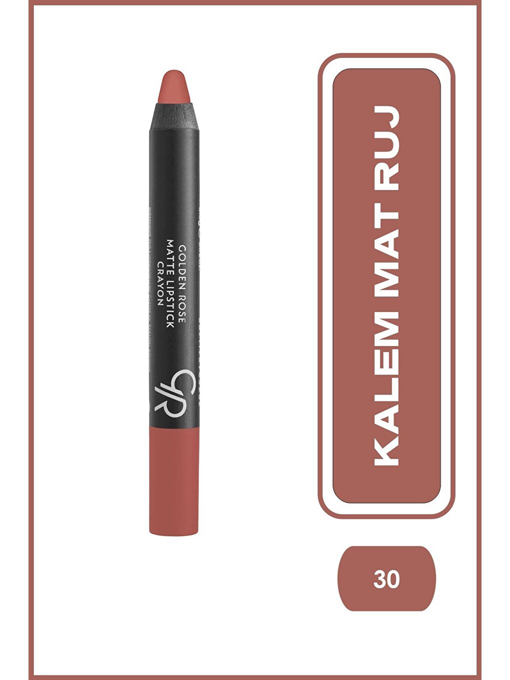 Matte Lipstick Crayon No:30 - Mat Kalem Ruj-1