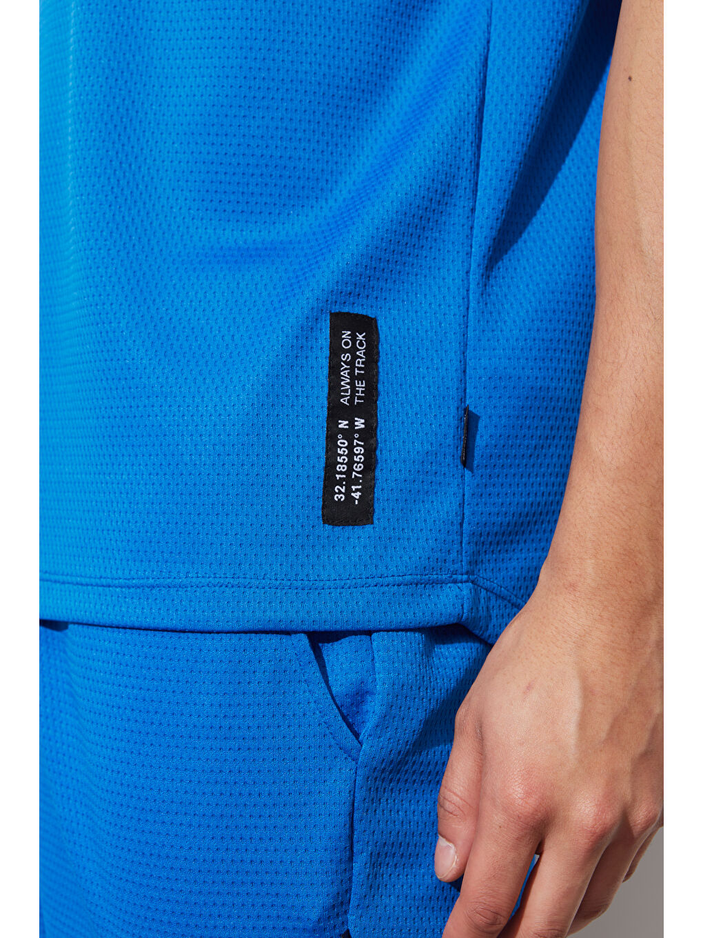 Mavi Erkek Saks Loose Fit Bisiklet Yaka Kısa Kollu Yumuşak Dokulu Spor Spor Tişört-4