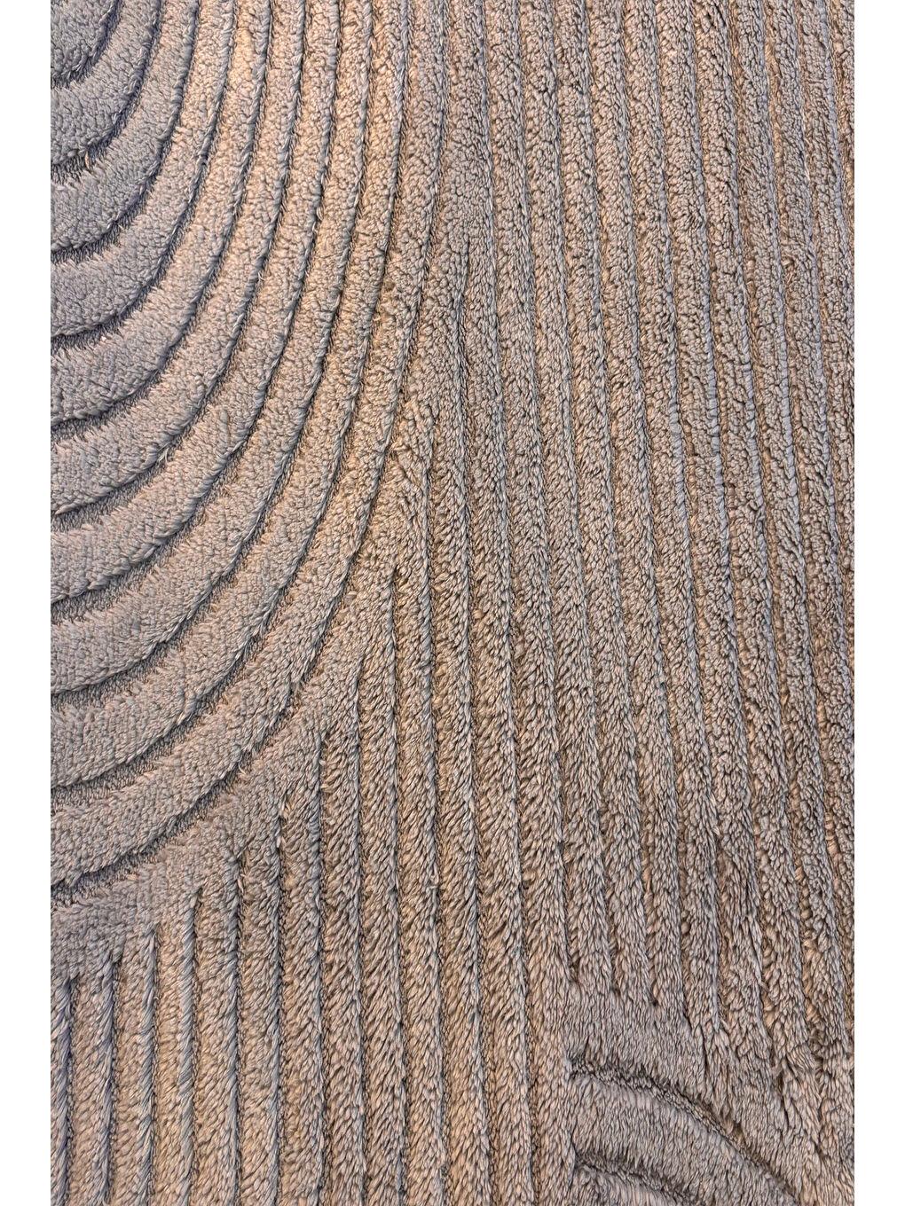 Gri Kendinden Desenli Halı, Yumuşak, Kaydırmaz Taban, Yıkanabilir, Modern Halı-4