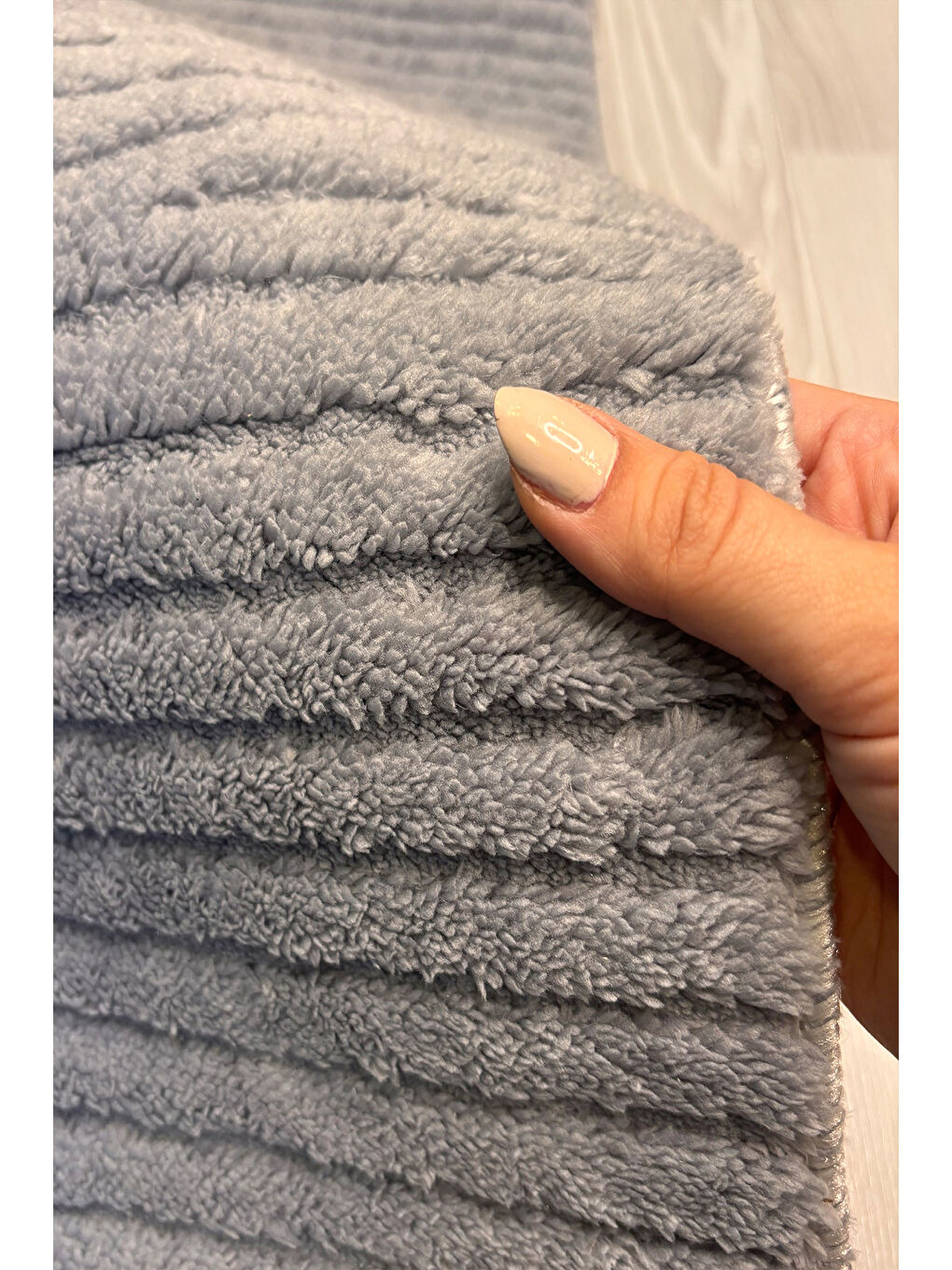 Gri Kendinden Desenli Halı, Yumuşak, Kaydırmaz Taban, Yıkanabilir, Modern Halı-6