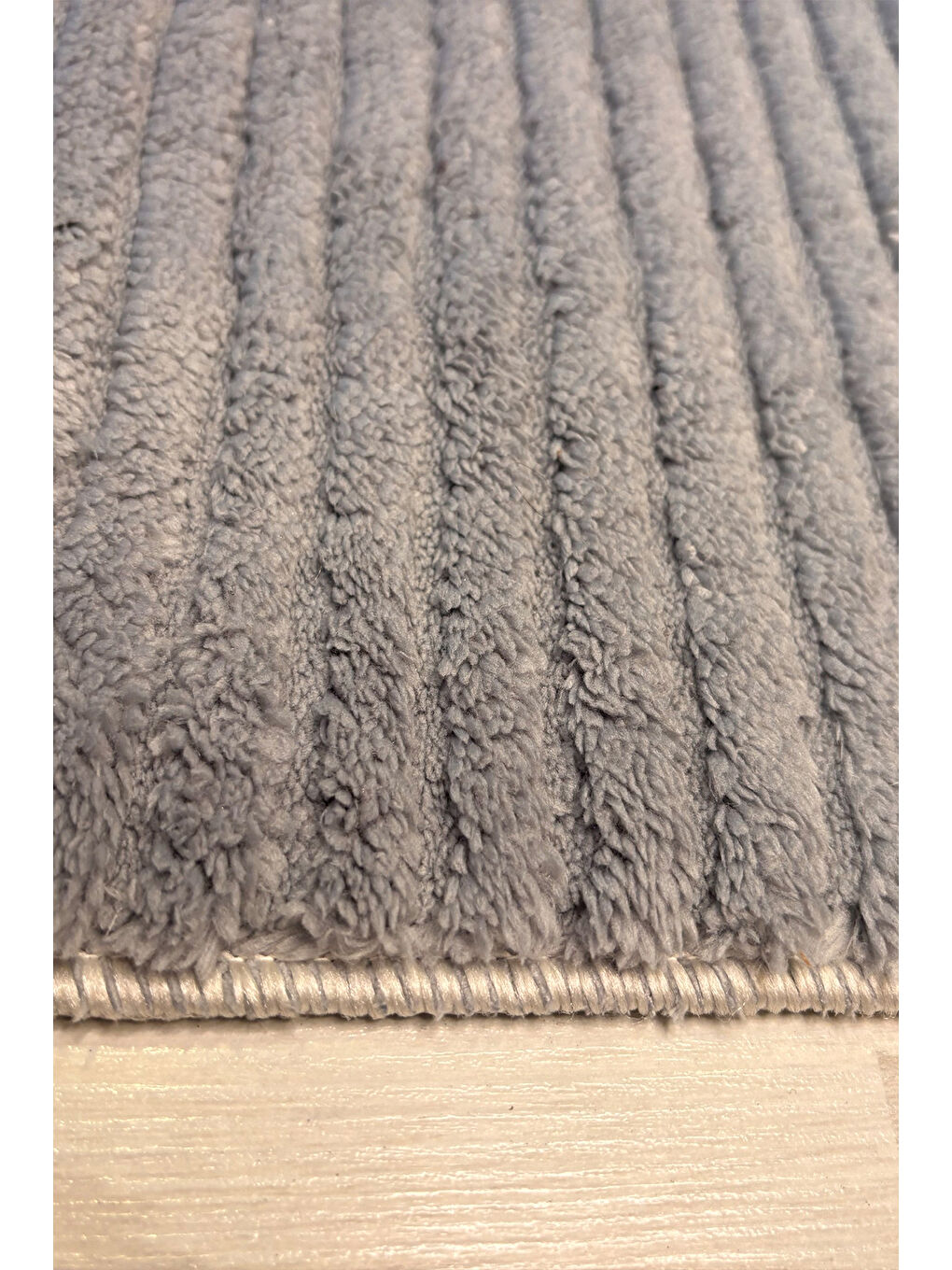 Gri Kendinden Desenli Halı, Yumuşak, Kaydırmaz Taban, Yıkanabilir, Modern Halı-7