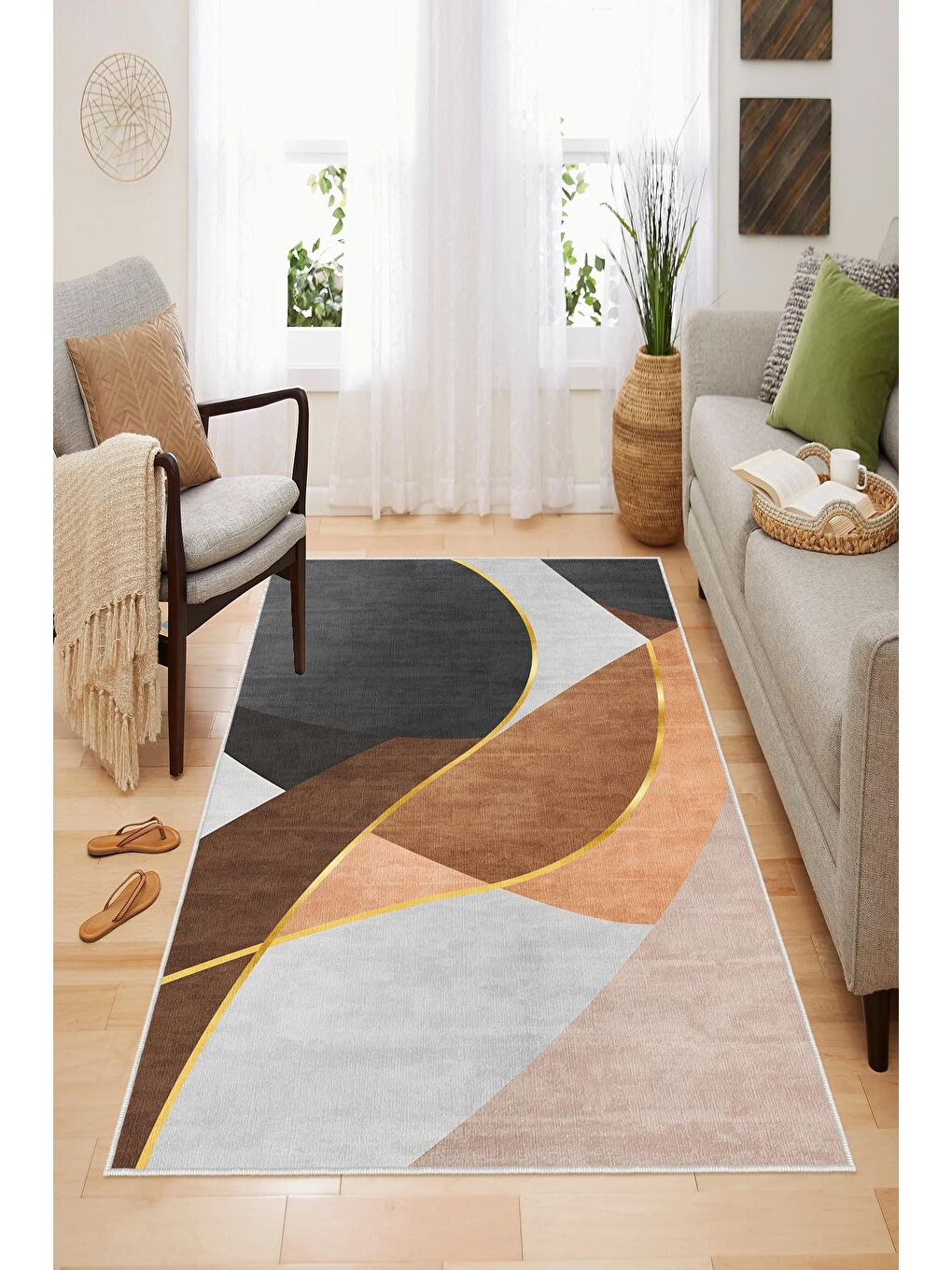 Karışık Dekoratif Özel Tasarım Yıkanabilir, Modern Halı  60x100
