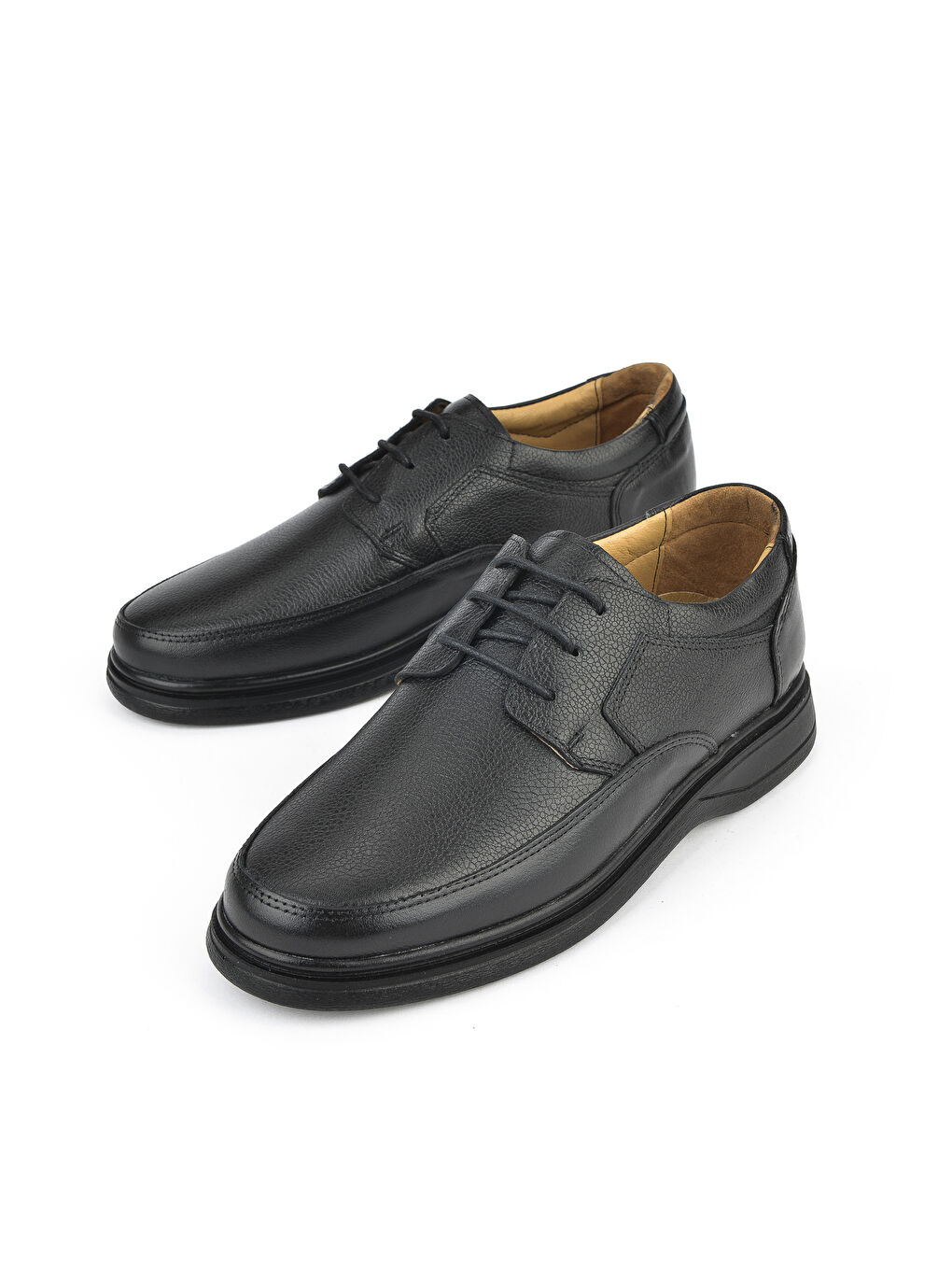 Erkek Hakiki Deri Konfor Ayakkabı 151423Z800 Siyah-4