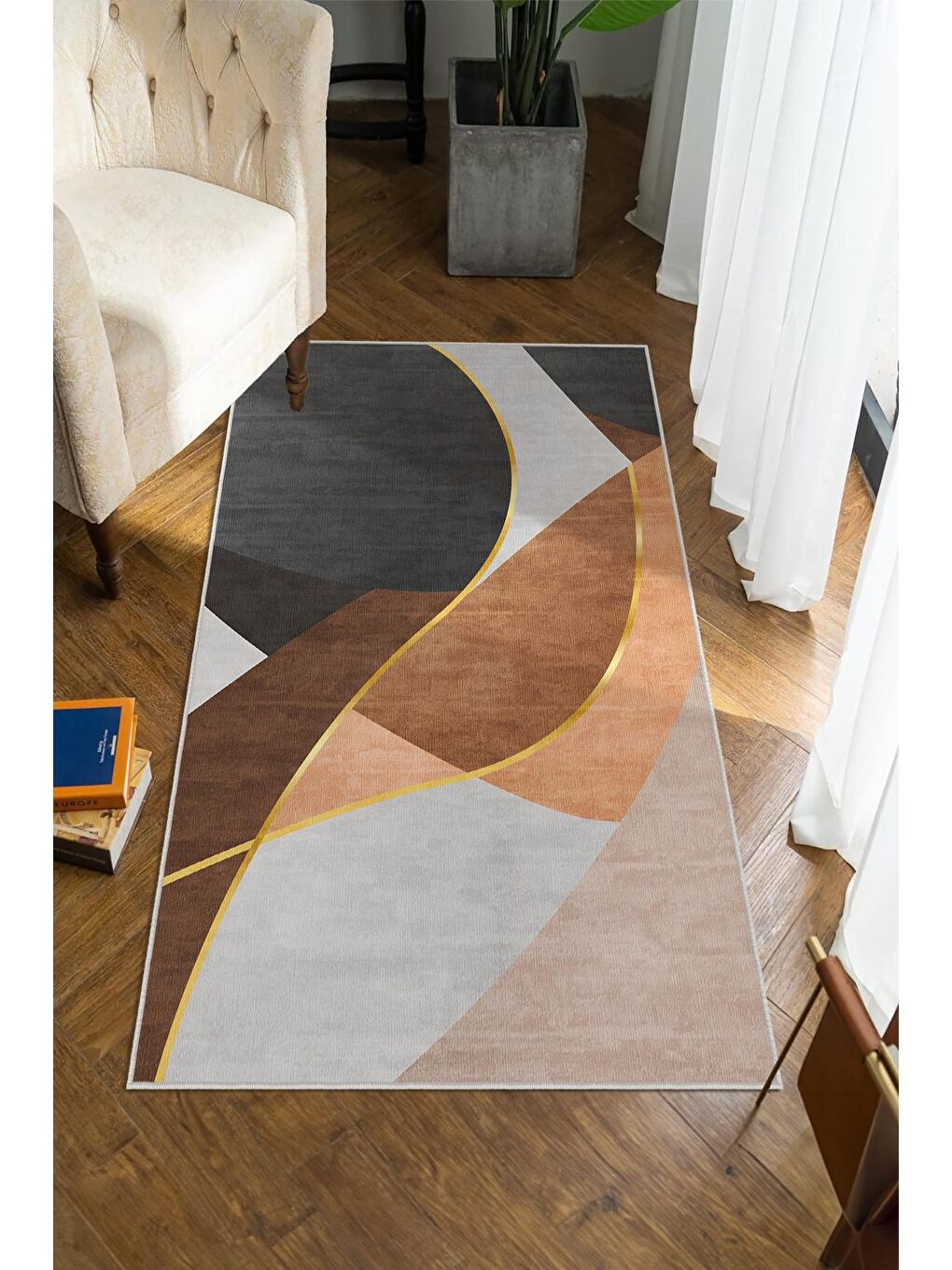 Karışık Dekoratif Özel Tasarım Yıkanabilir, Modern Halı  60x100-1