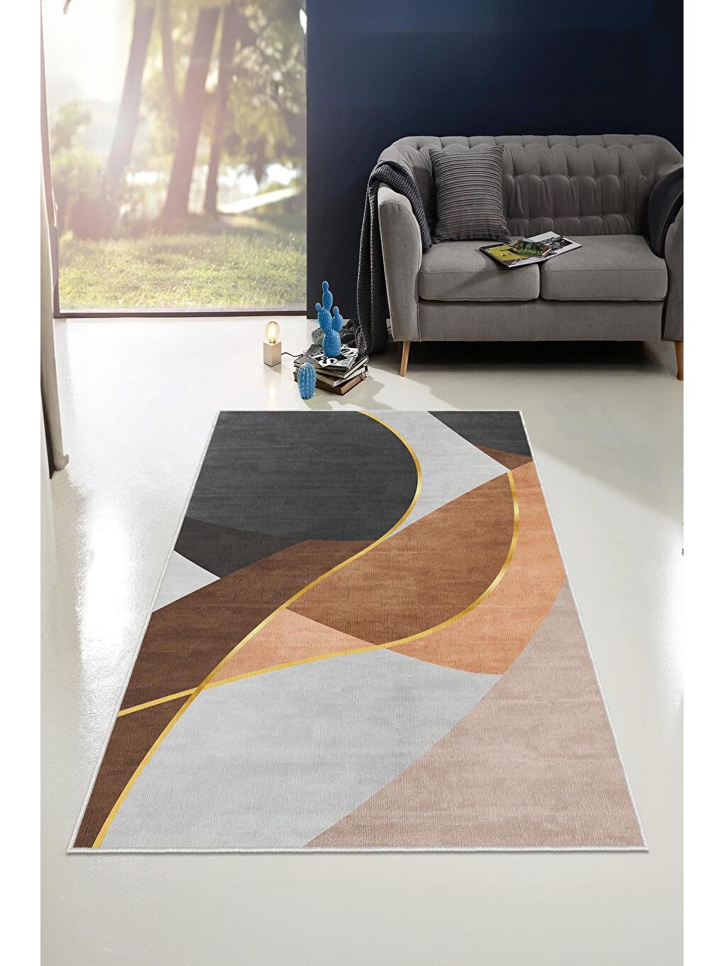 Karışık Dekoratif Özel Tasarım Yıkanabilir, Modern Halı  60x100-2