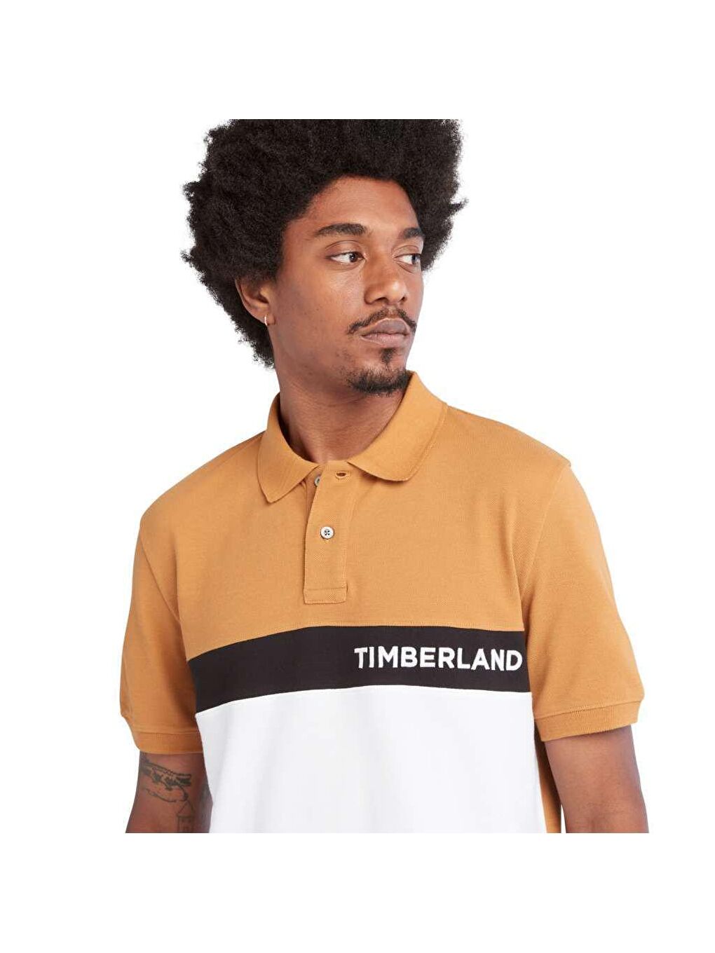 Timberland Kahverengi Millers River Colourblock Erkek Klasik Yaka Polo Tişört