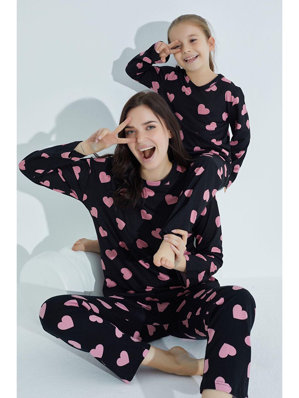 Siyah Kız Çocuk Pijama Takım 800-Ak -21