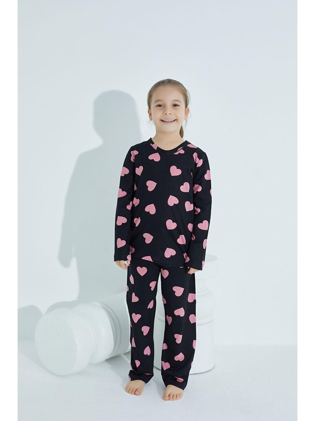 Siyah Kız Çocuk Pijama Takım 800-Ak -21-1