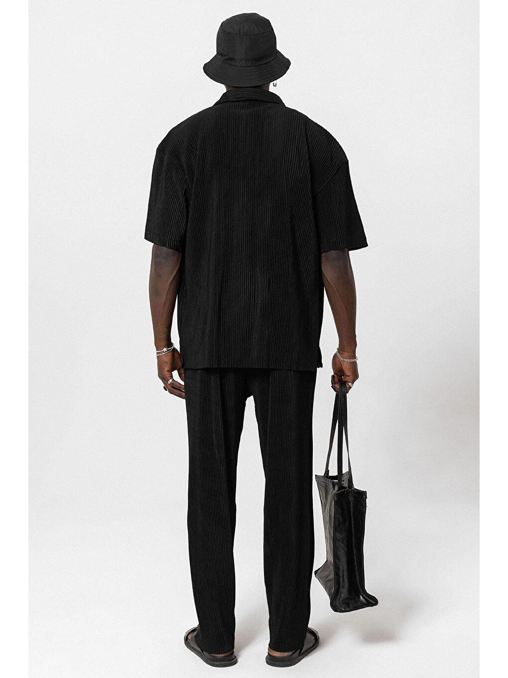 Basic Oversize Ottoman Takım Siyah-7