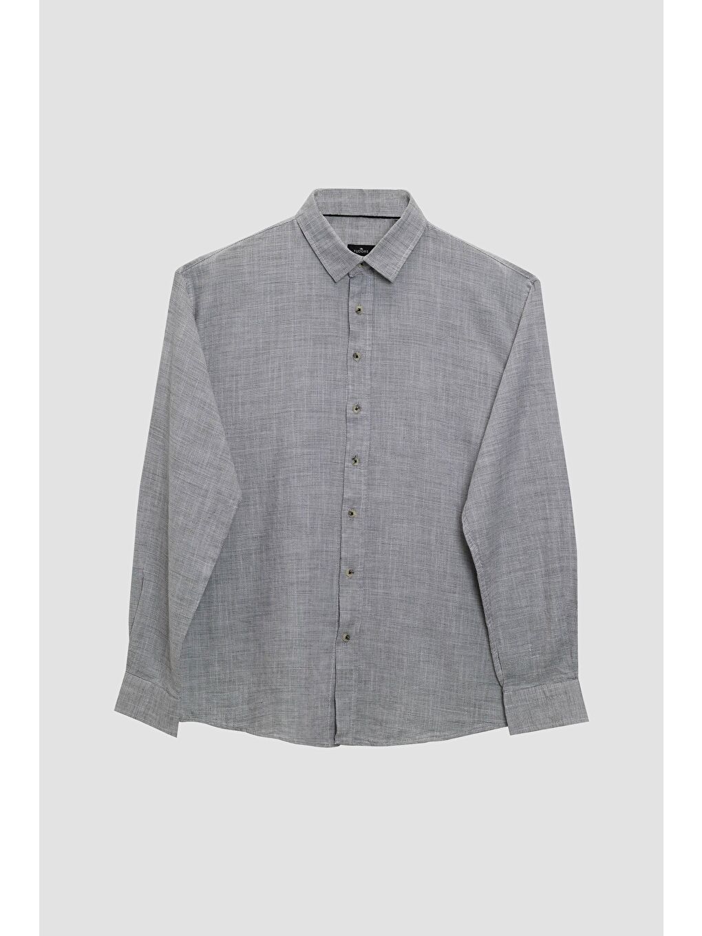 Relax Fit Rahat Kesim Keten Doku Düz Yazlık Siyah Erkek Gömlek