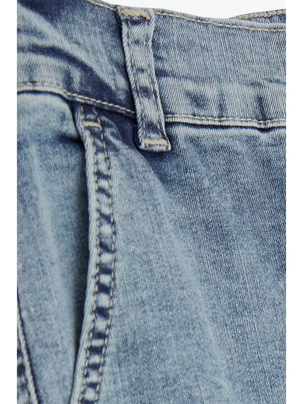 Erkek Çocuk Jean Pantolon Kargo Cepli Çıtçıtlı Mavi (10-14 Yaş)-7