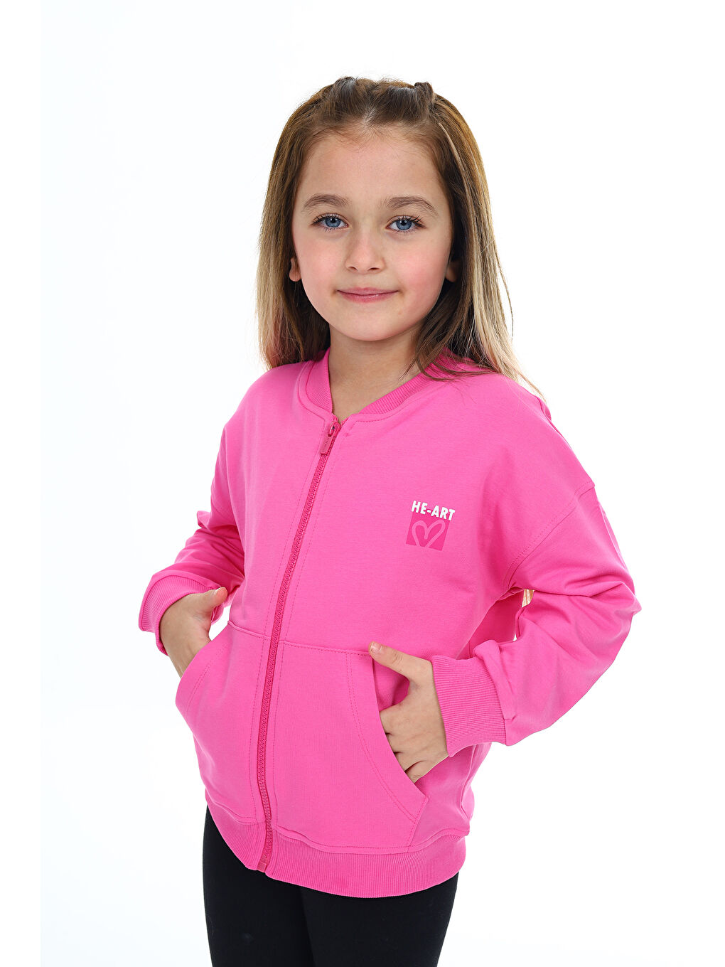 Fuşya Kız Çocuk Baskılı Hırka-2